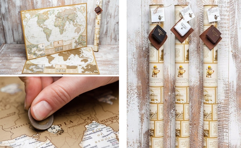 10 gift ideas for travel girls - High quality world scratch map