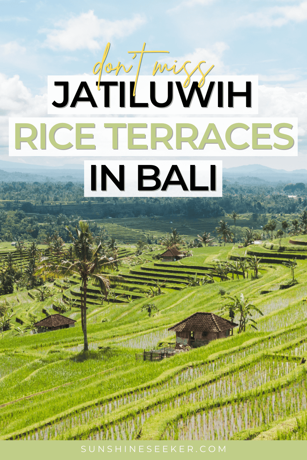 Don't miss the incredible Jatiluwih Rice Terraces while in Bali. A great alternative to the more crowded Tegalalang.