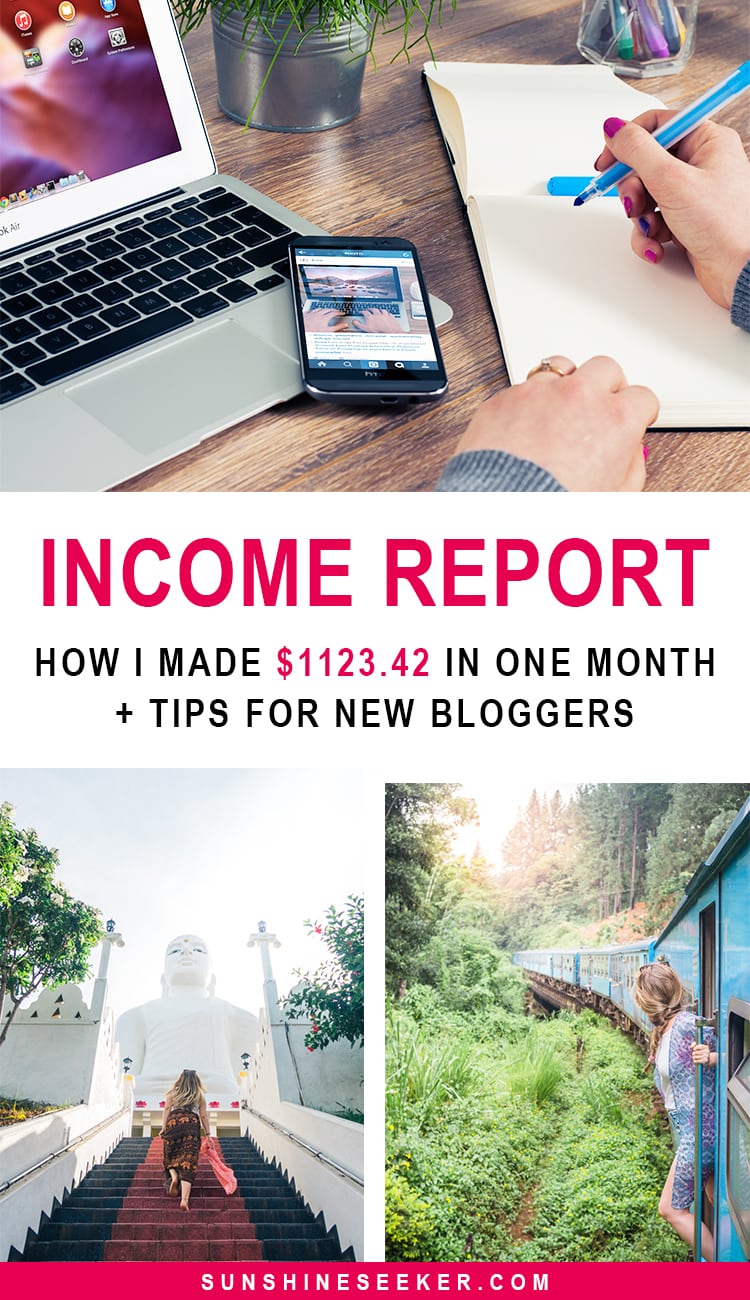 Travel Blog Income Report - How I made $1123.42 online in one month #incomereport