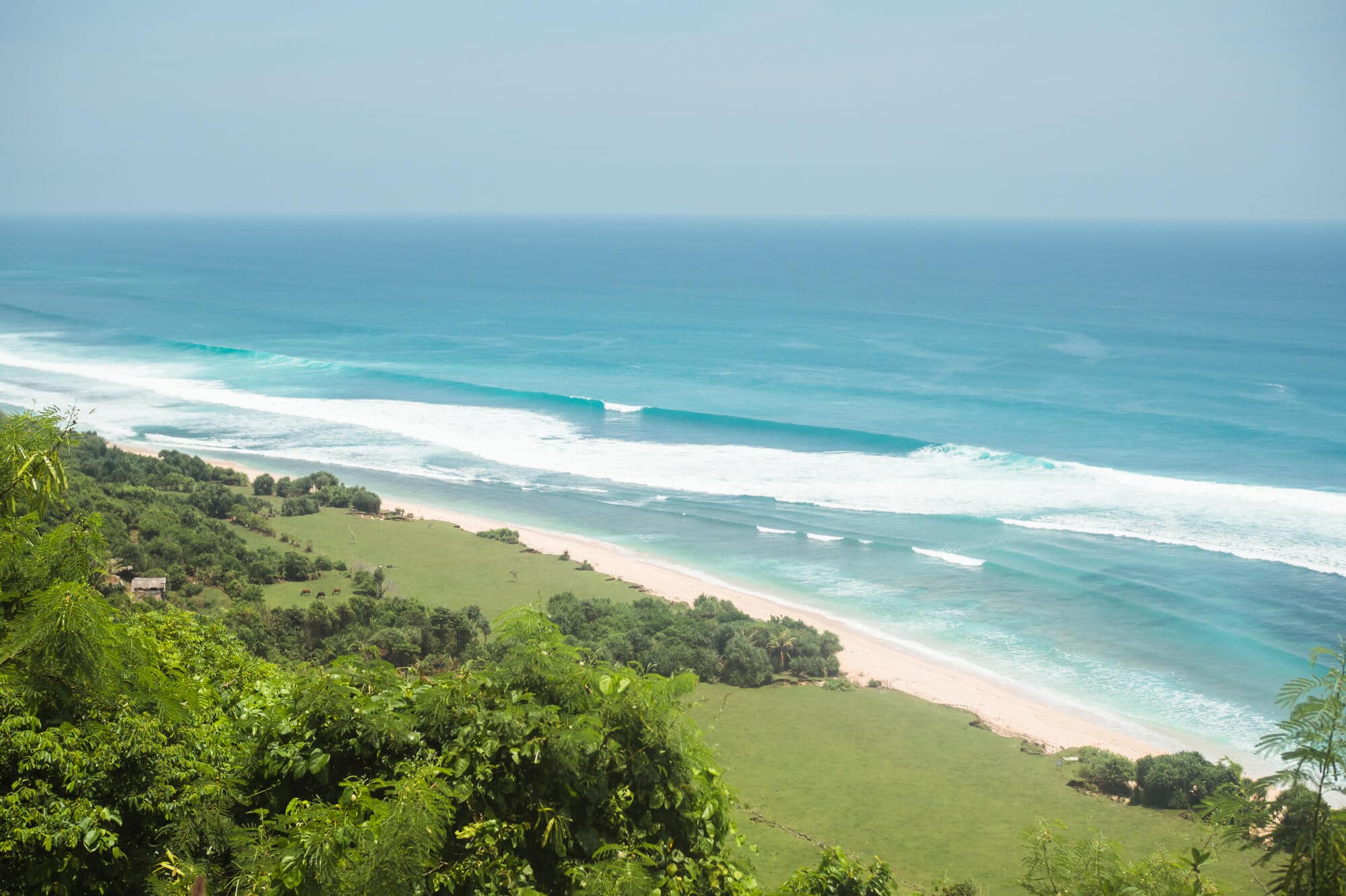 View of Nyang Nyang Beach in Uluwatu seen from the top of the cliff.