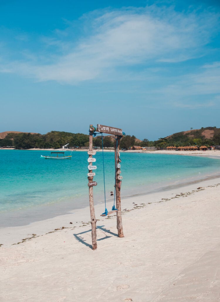 Beach swing on picturesque Pantai Tanjung Aan - My favorite beach in Lomobk