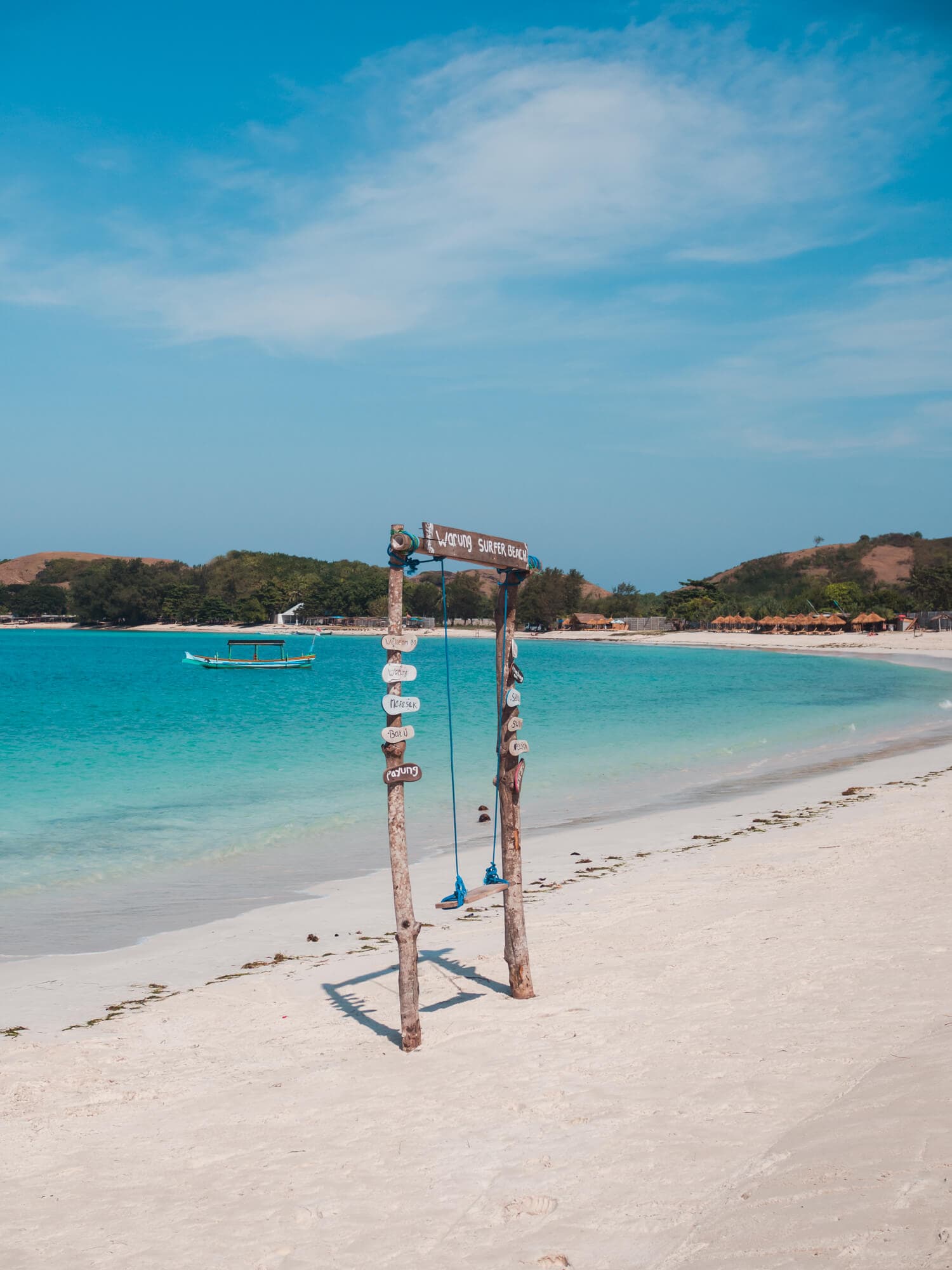 Beach swing on picturesque Pantai Tanjung Aan - My favorite beach in Lomobk