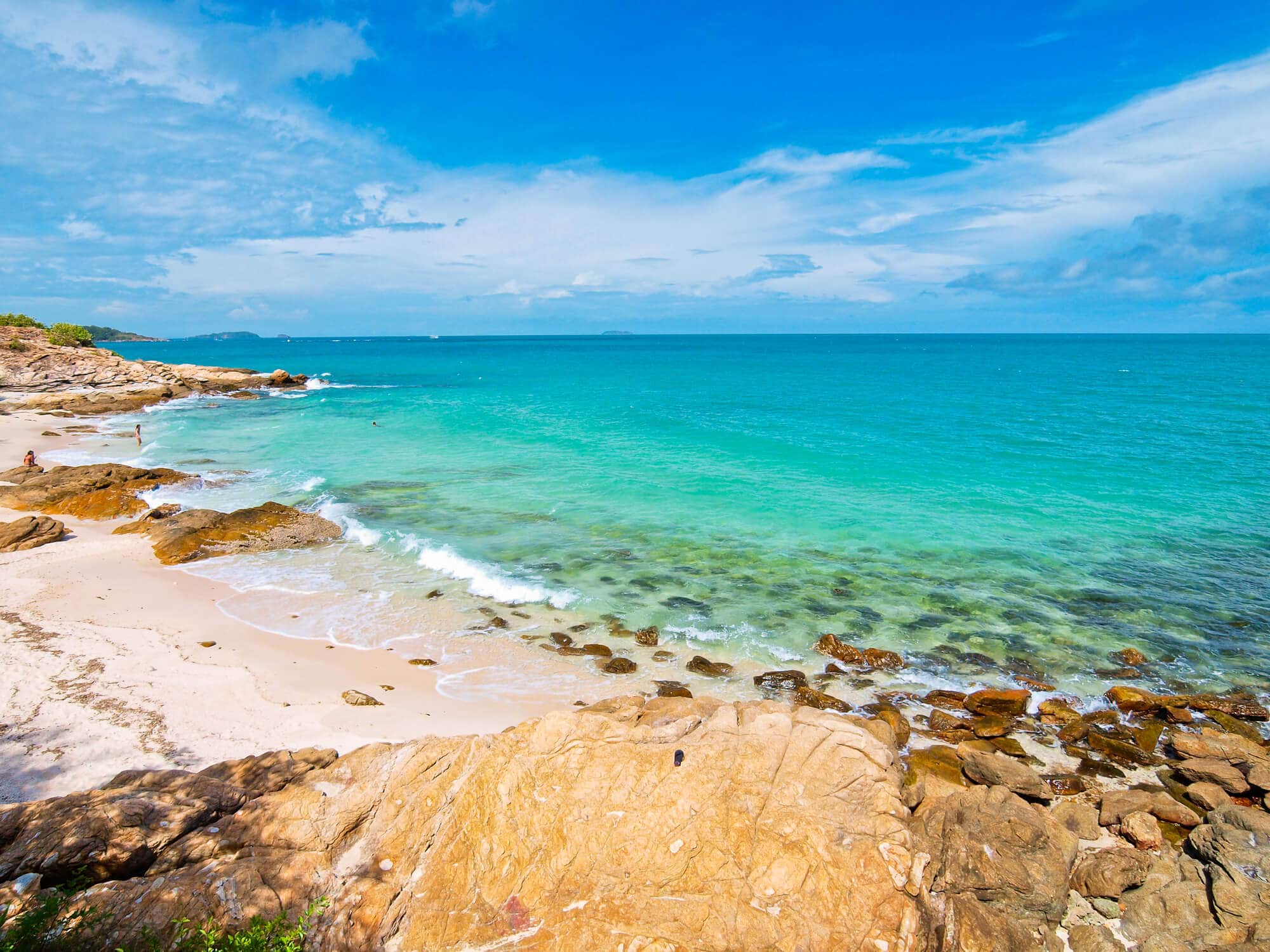 View of the small and rocky Ao Nuan Beach on Koh Samet.