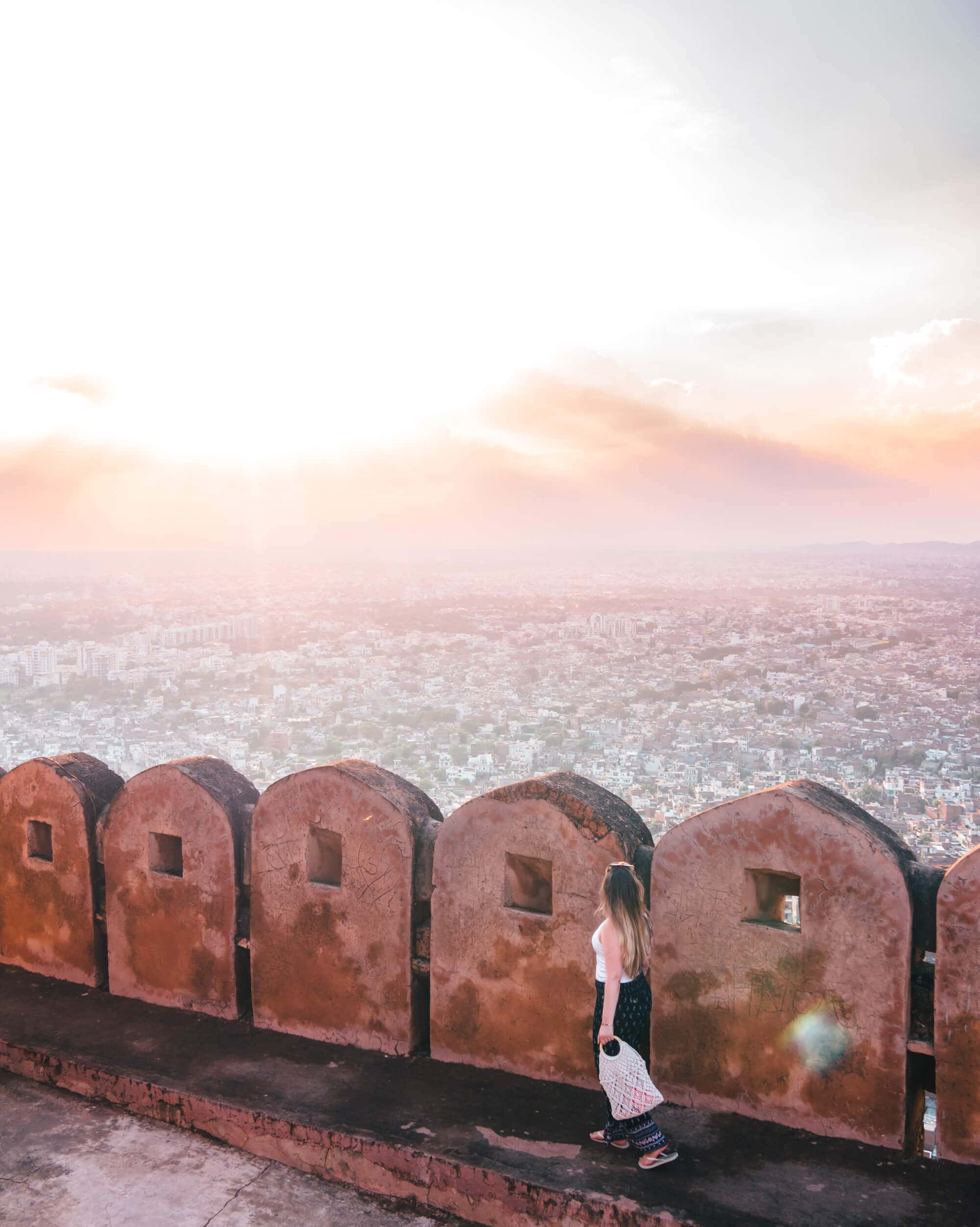 How to spend 2 days in Jaipur - sunset at Nahargarh Fort, one of the most Instagrammable places in the city