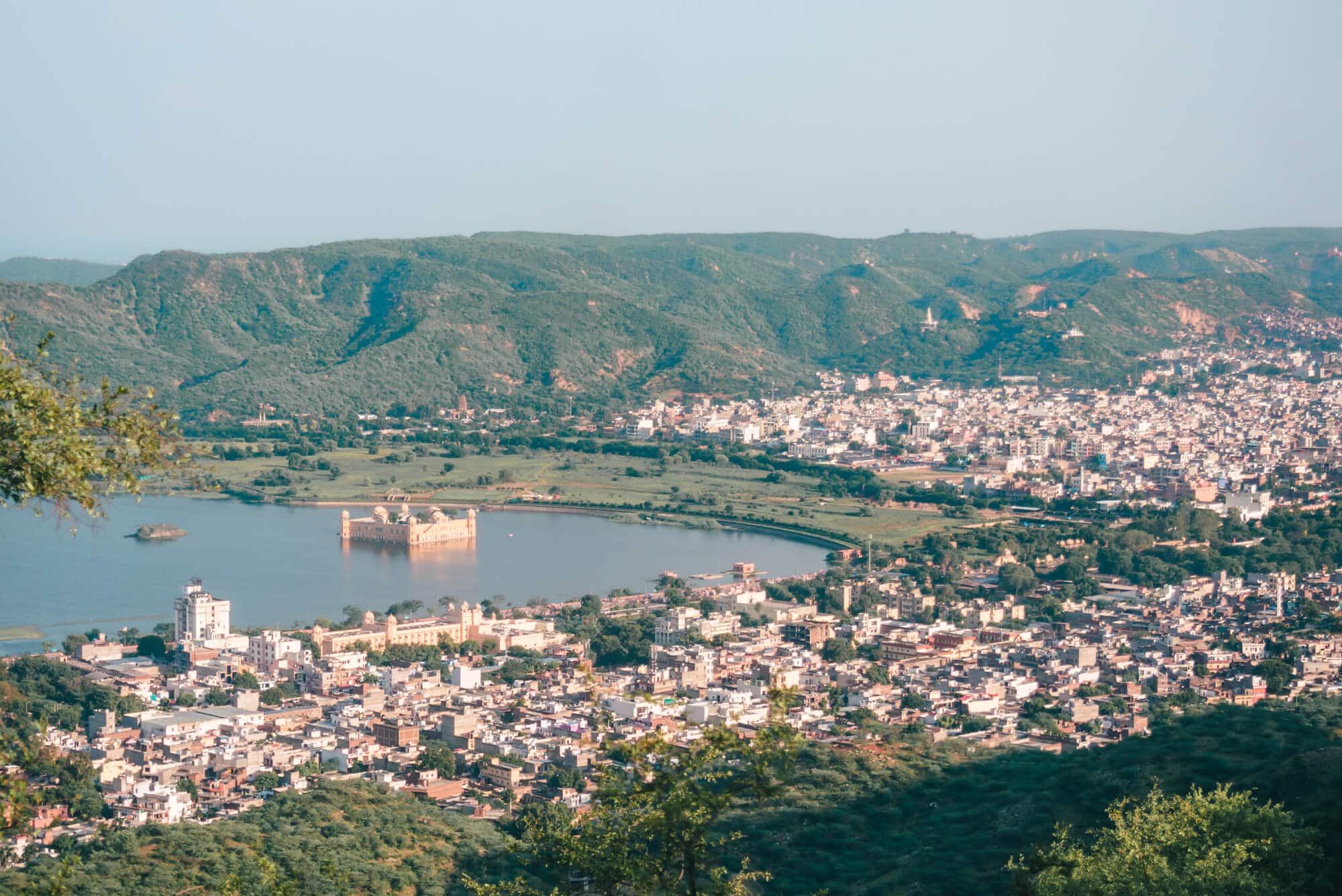 Jal Mahal seen from Nahargarh Fort - The best sunset view point in Jaipur, India