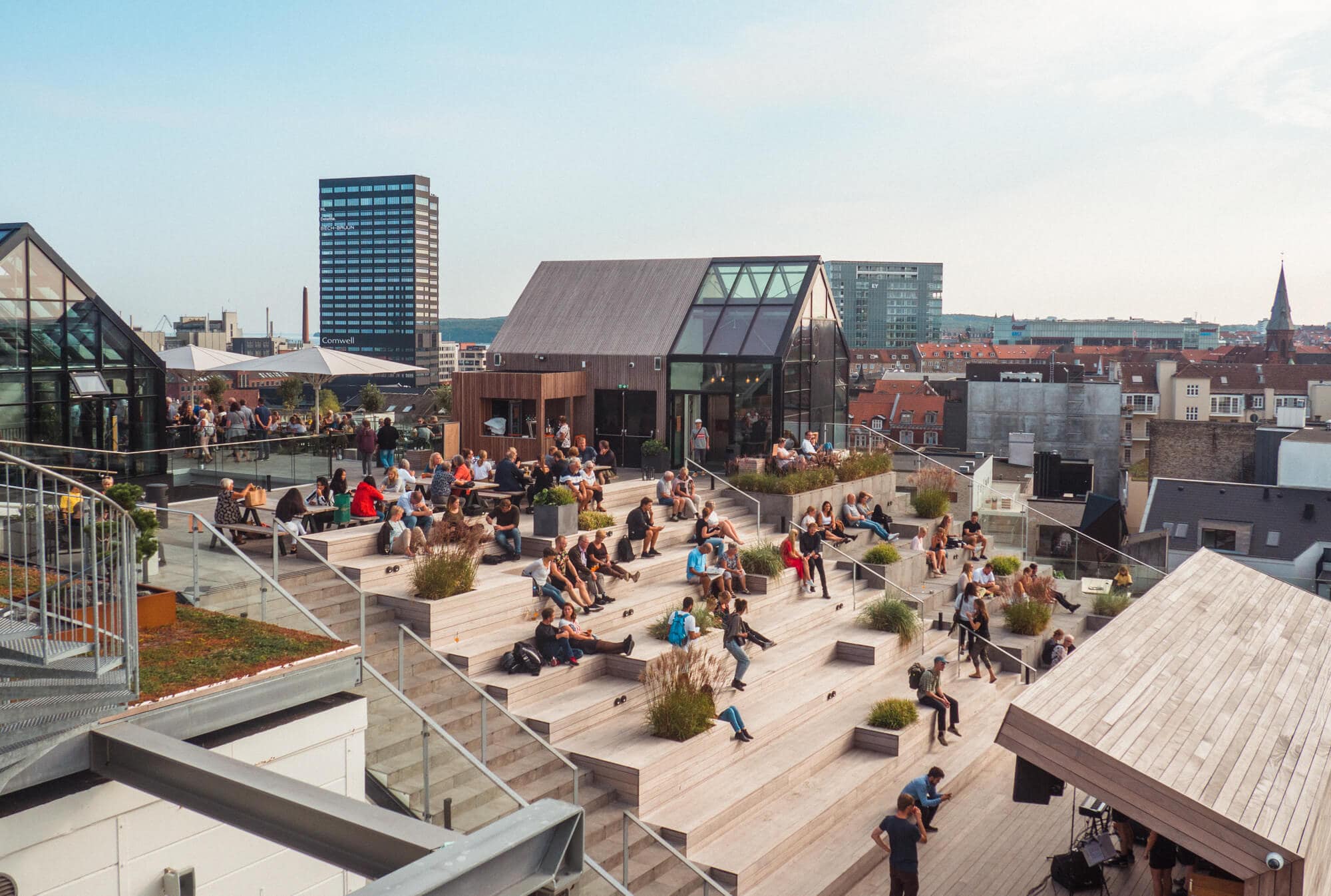 Two days in Aarhus - Denmark's happiest city. One of the best bars in town is Selling Rooftop which offers incredible some views