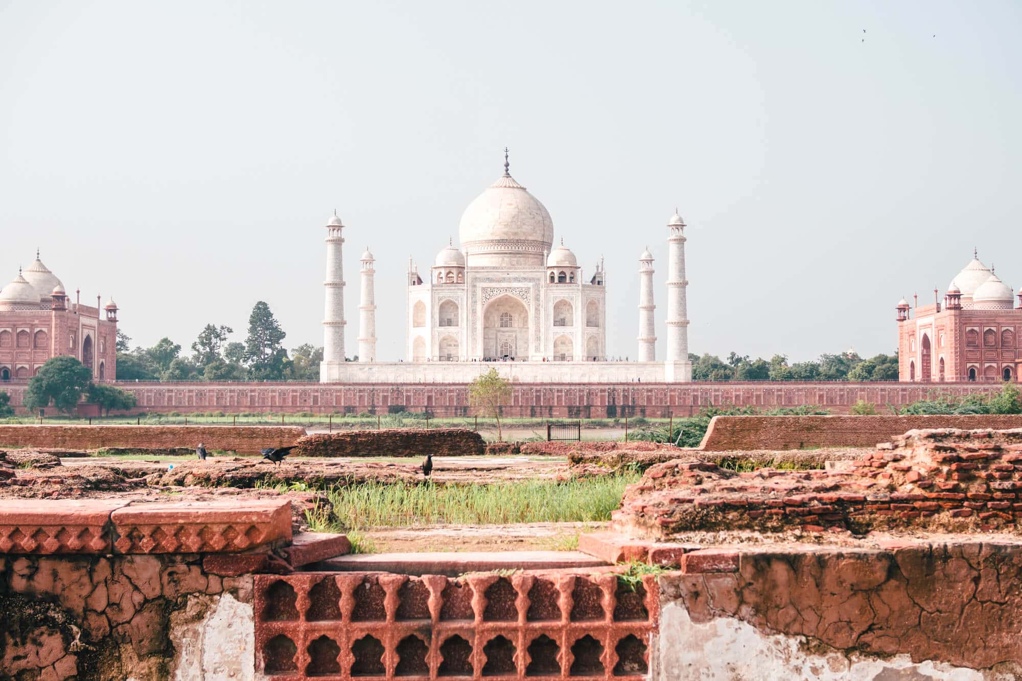 Mehtab Bagh or Moonlight Garden is the best place to view the Taj Mahal in all of Agra, India.