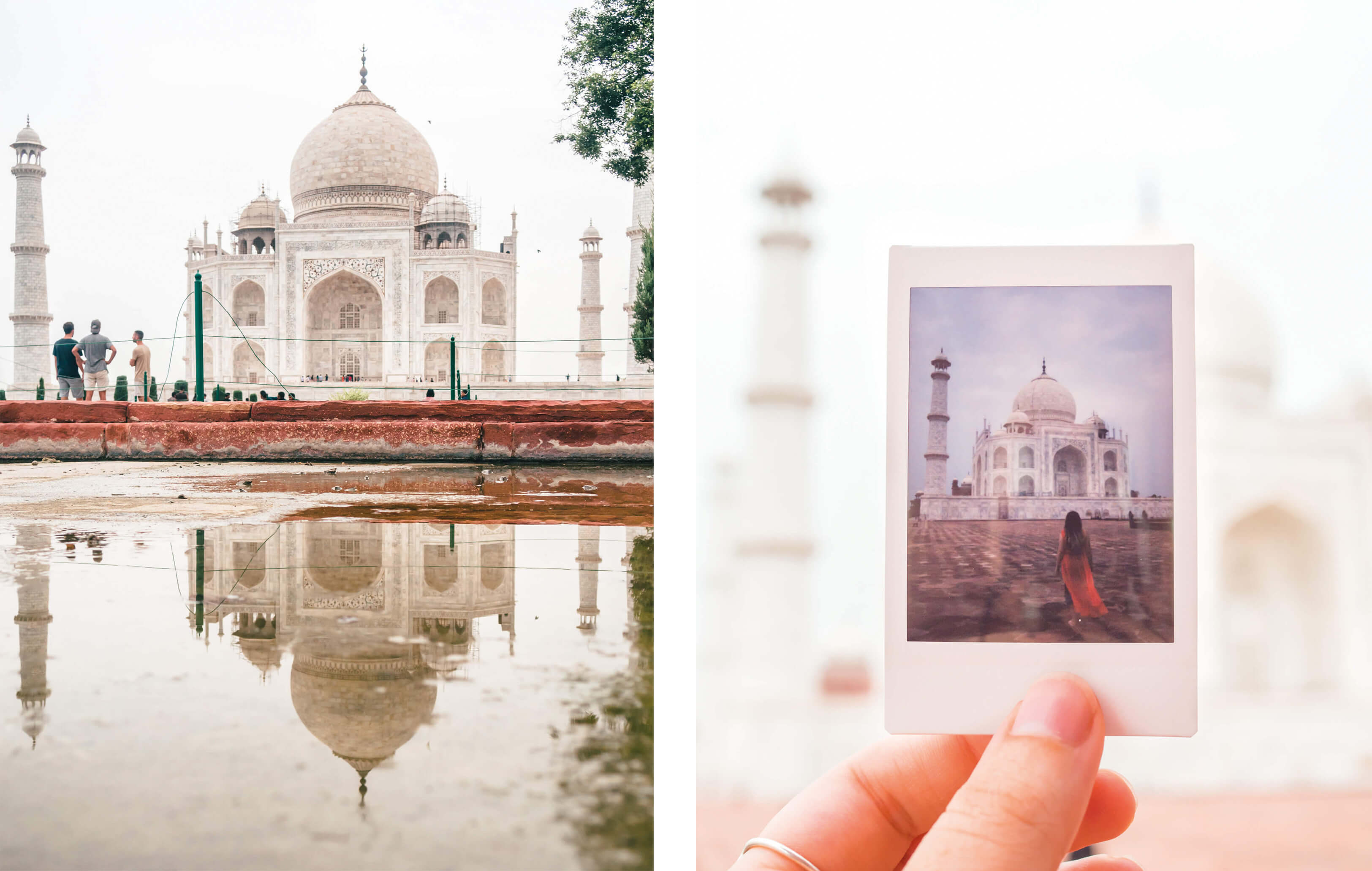 Taj Mahal photography tips - Reflection and Polaroids