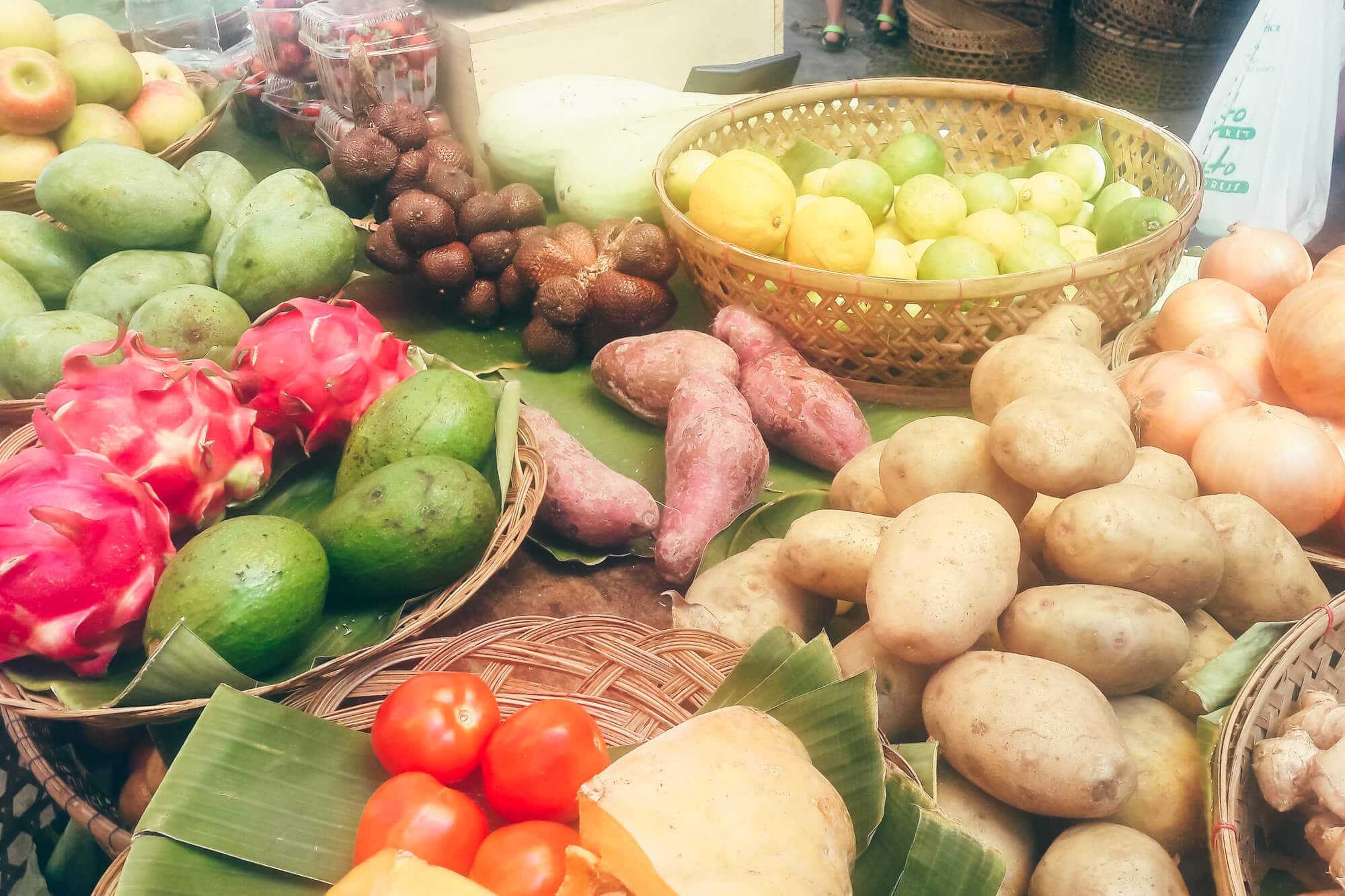 Fresh and organic produce at Samadi Market in Canggu