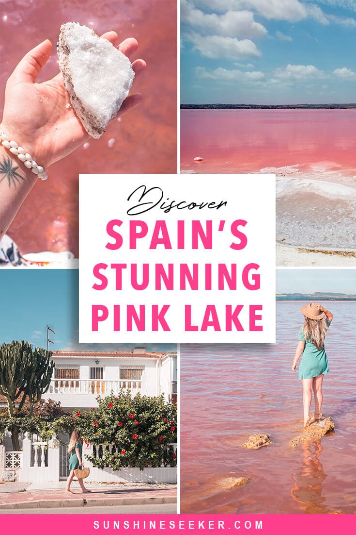 Check out Laguna Salada de Torrevieja - A stunning pink lake in Torrevieja, Spain. Where to find the pink lake + why you should add it to your bucket list now #spain #torrevieja #pinklake #bucketlist #travelinspo