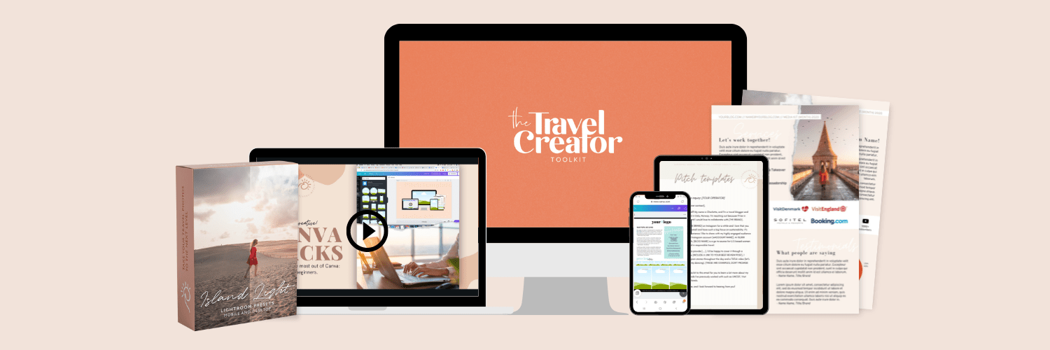 The Travel Creator Toolkit is the perfect gift idea for anyone interested in traveling full time or working as a travel content creator.