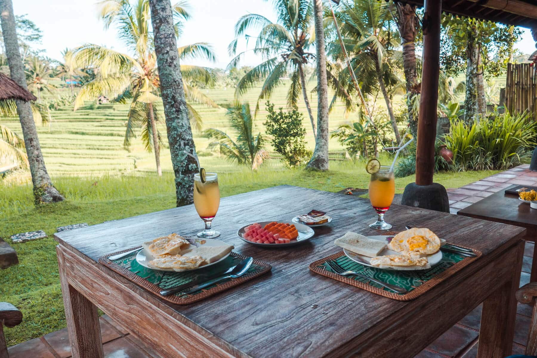 Island Life #4 - Breakfast in our garden overlooking the rice fields in Ubud