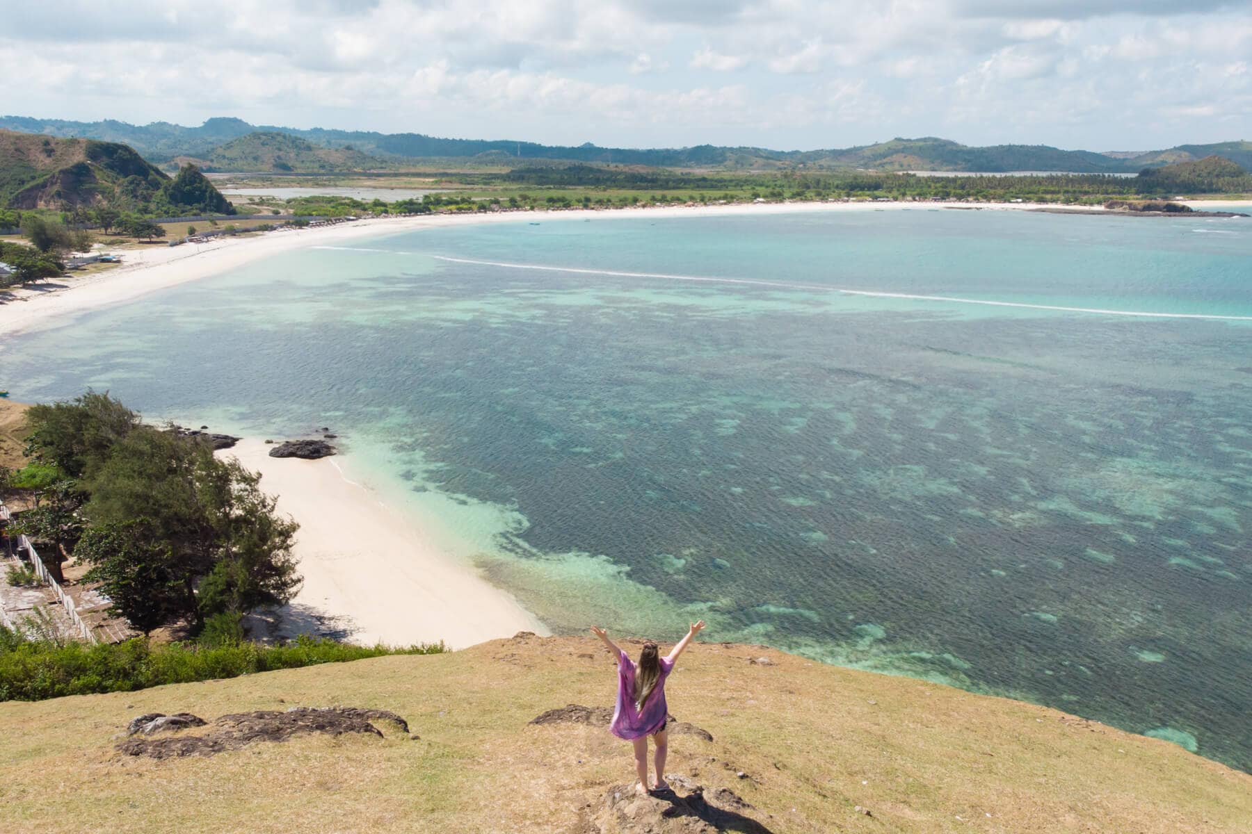 5 of the best views close to Kuta, Lombok - View from Bukit Merese looking towards Tanjung Aan Beach