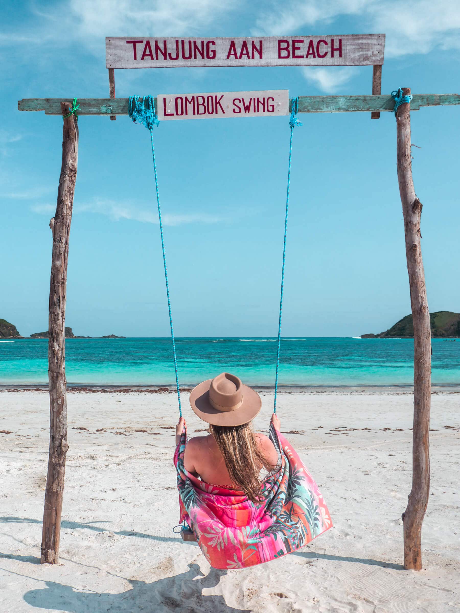 Follow along on our journey living in Kuta, Lombok for two months - Swing on Tanjung Aan Beach #lombok #kuta #indonesia #travelinspo #bucketlist