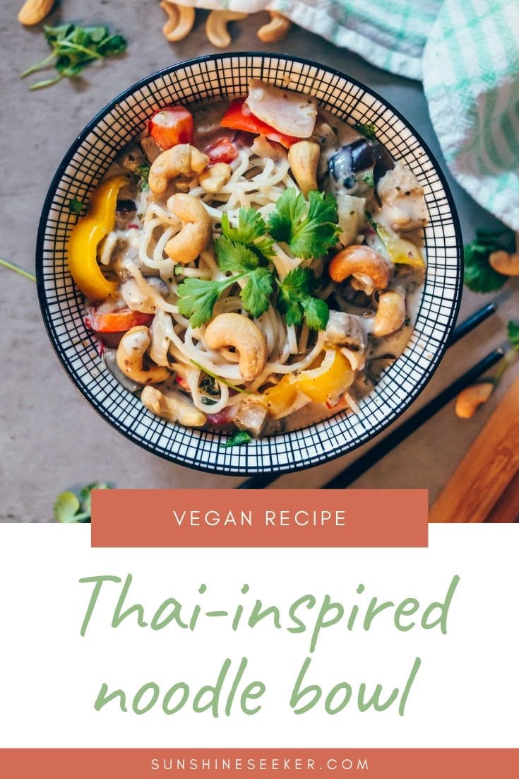 Thai inspired coconut & coriander noodle bowl - Quick & easy vegan recipe #healthy #vegan #easyrecipe
