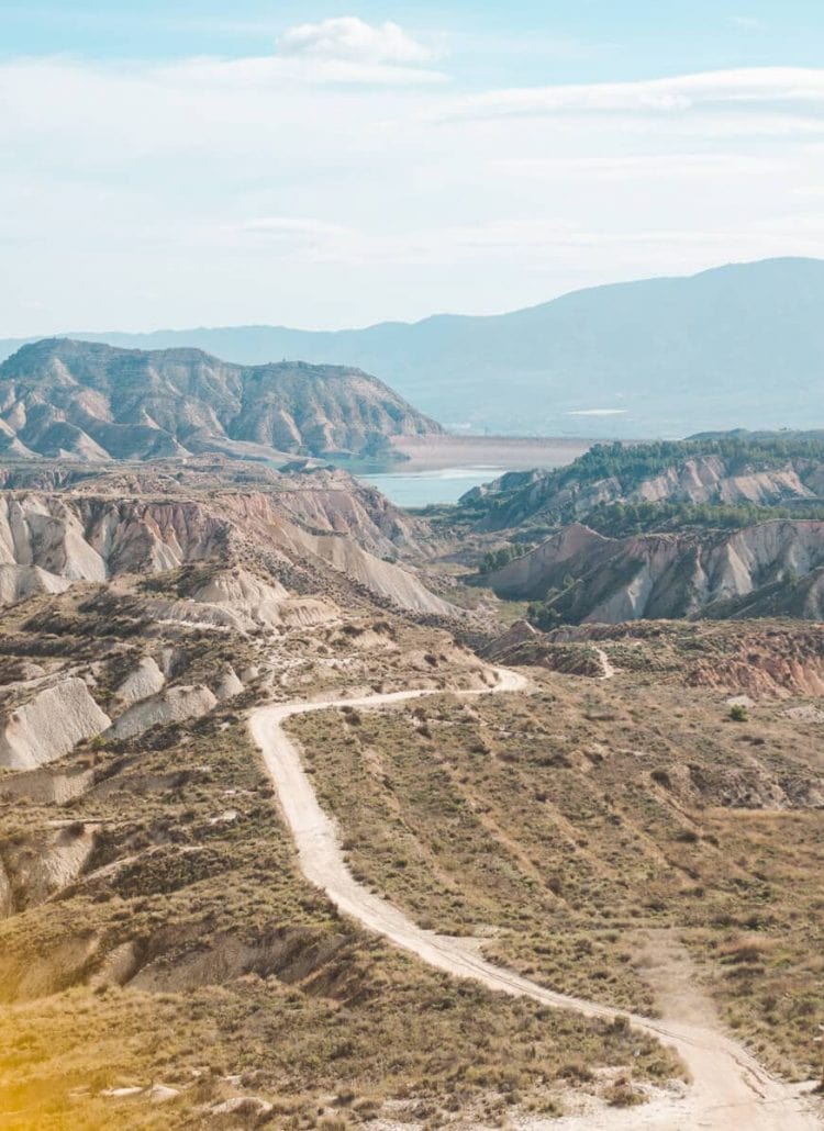 Barrancos de Gebas (also known as the Lunar Badlands) in Murcia, one of Spain's most beautiful natural wonders. One of the top things to do in Spain #murcia #spain #bucketlist #naturalwonder