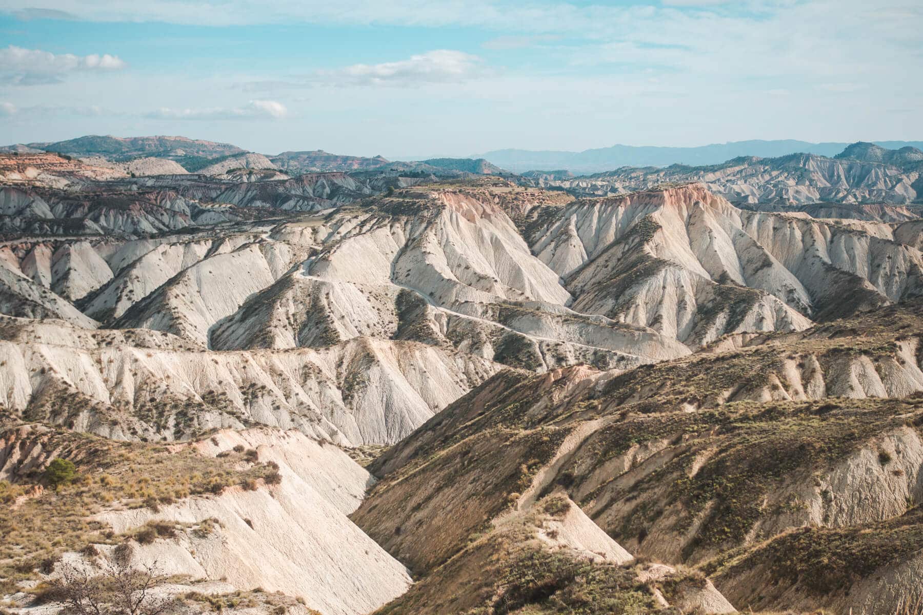 Barrancos de Gebas (also known as the Lunar Badlands) in Murcia, one of Spain's most beautiful natural wonders. One of the top things to do in Spain