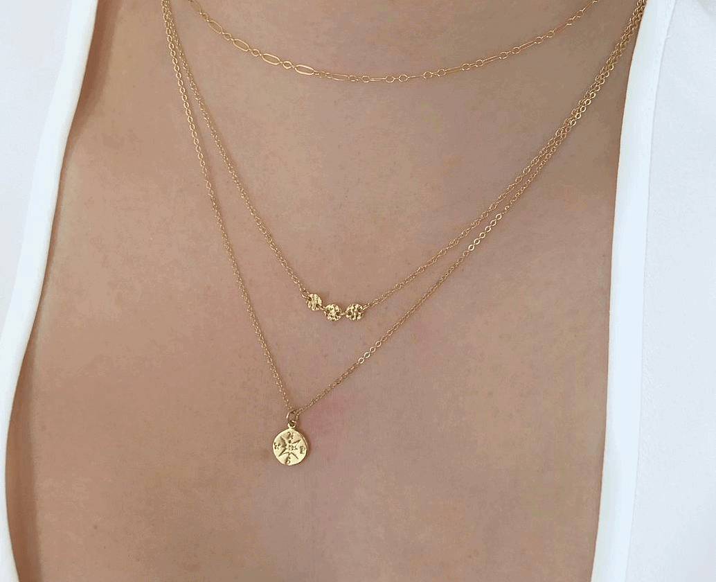 Beautiful gold filled compass necklace - Best travel gift ideas