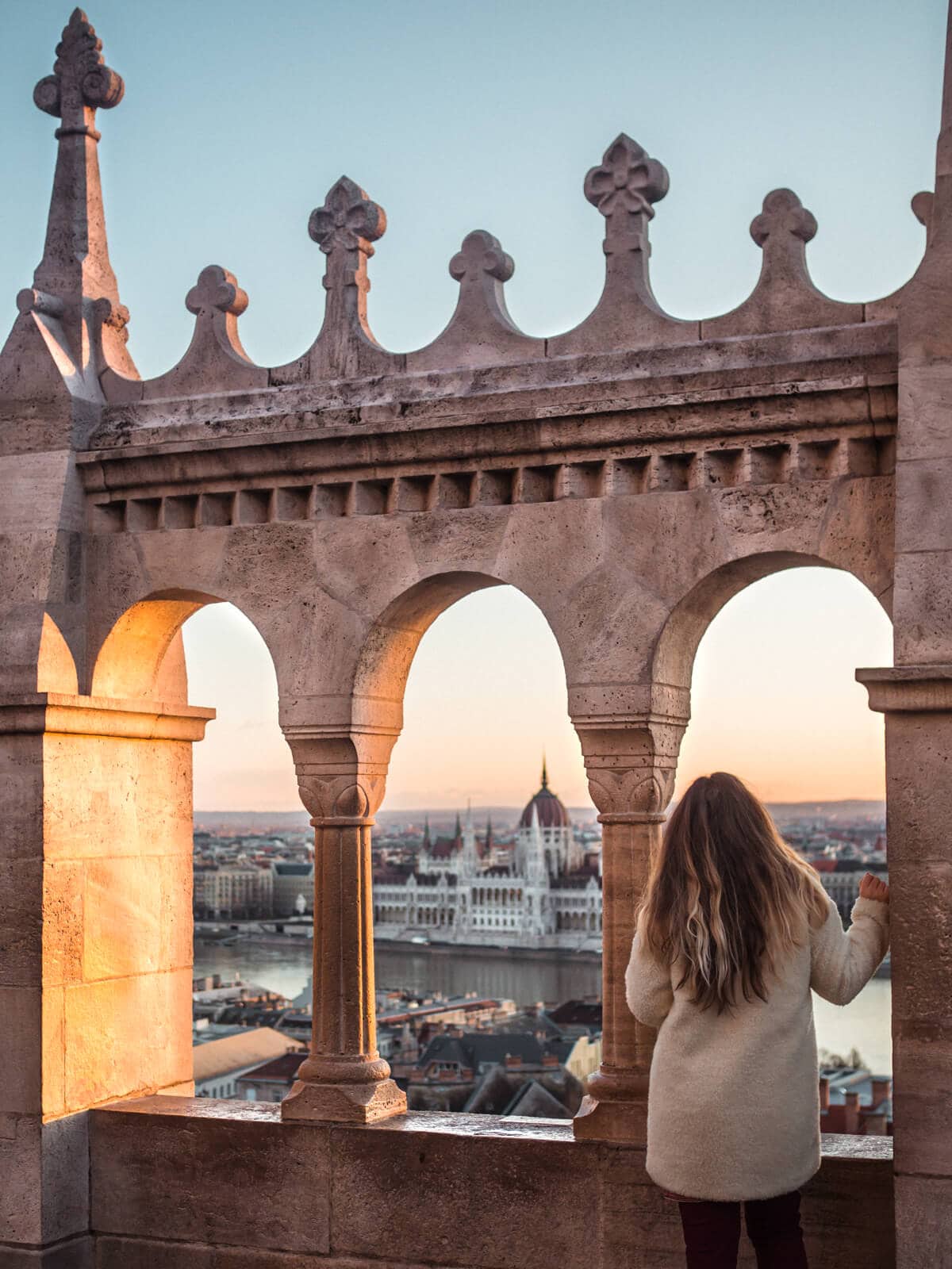 Budapest Instagram photo guide - Sunrise seen from Fisherman's Bastion