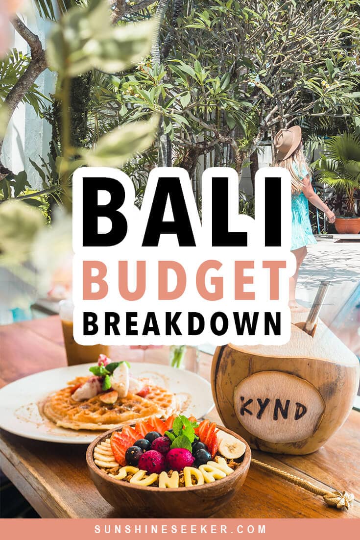 Are you wondering how much you should budget for two weeks in Bali? Click through to find out exactly how much I spent on accommodation, food, transport, shopping and activities in my daily Bali budget breakdown #bali #canggu #uluwatu #legian #eastbali #budget #travelinspo