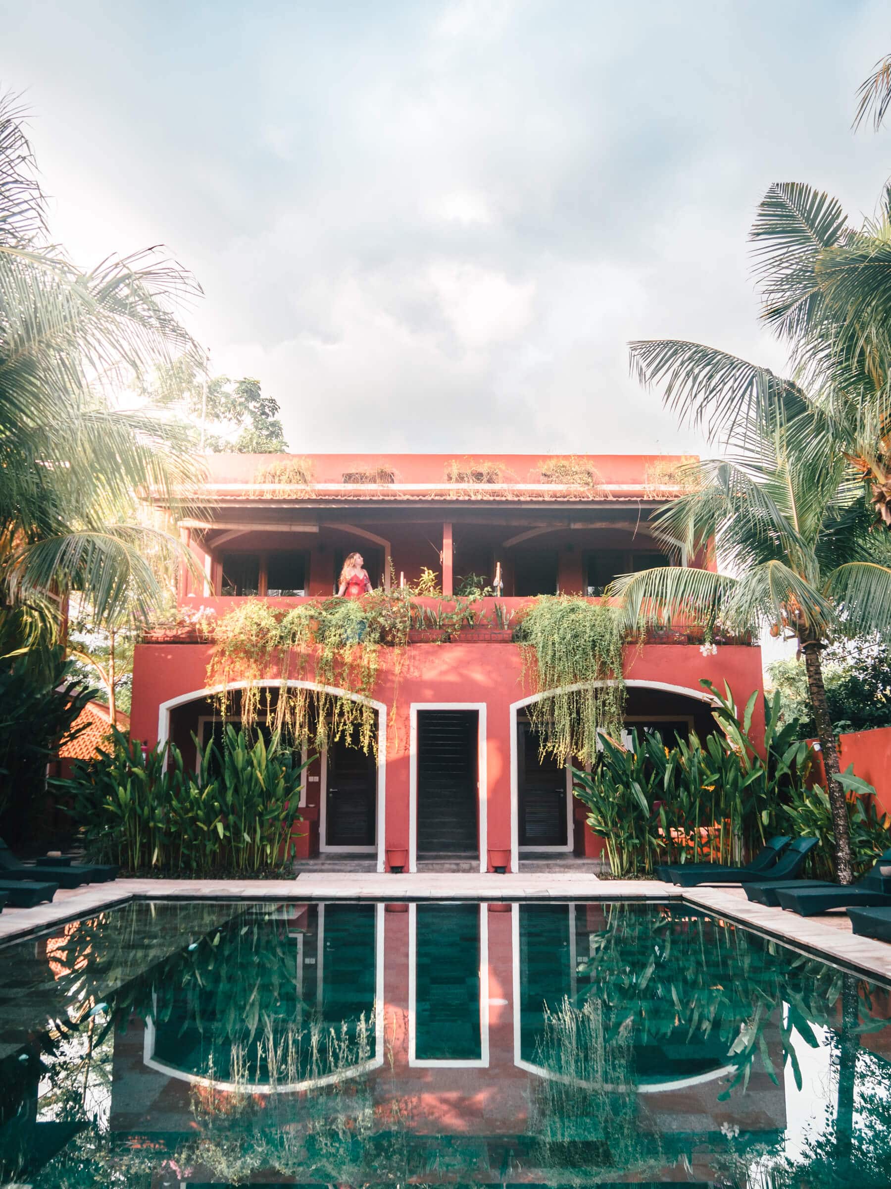 Early morning at the stunning Pink Coco Hotel in Padang Padang - Bali budget breakdown