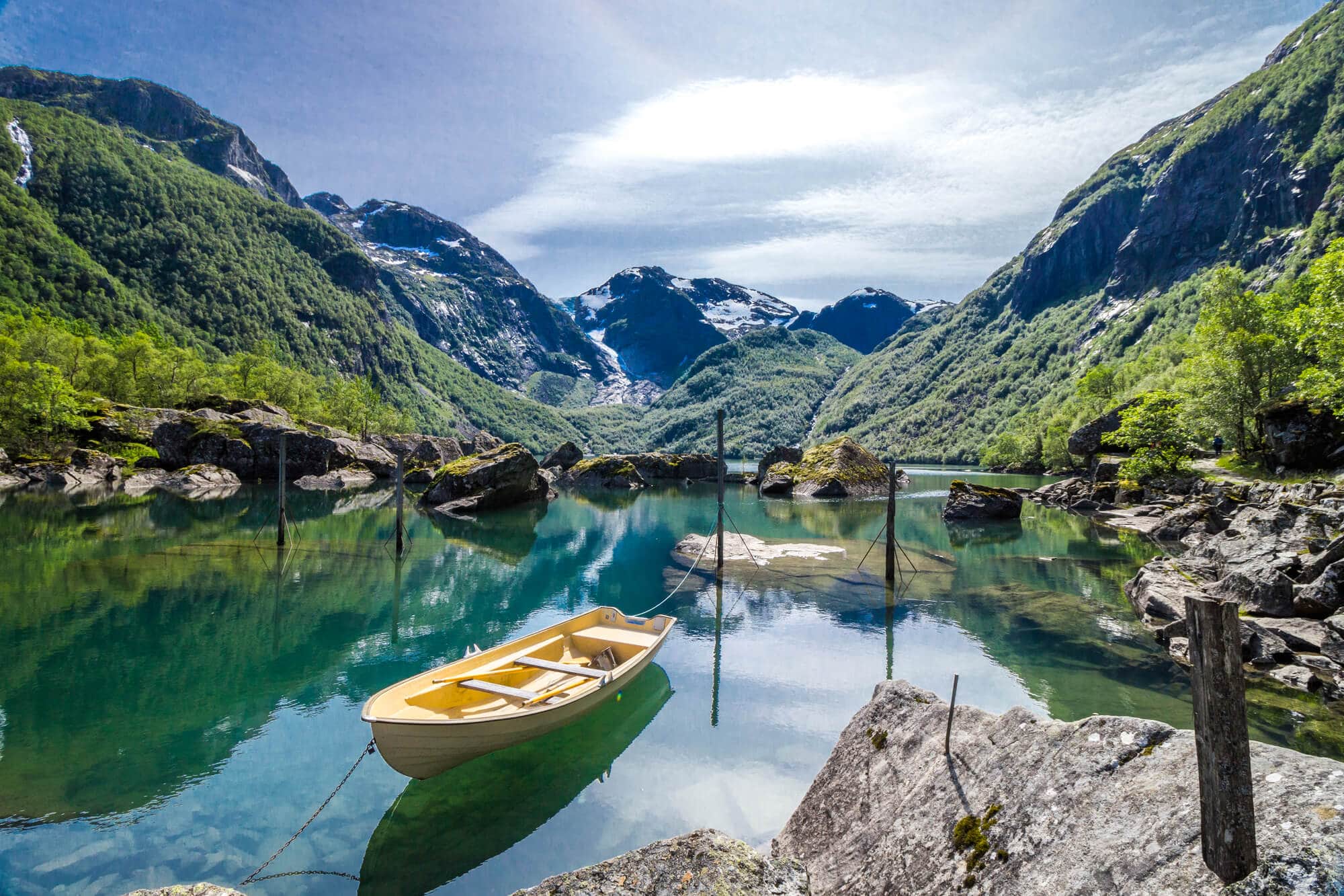 The beautiful Bondhusvatnet - One of the most beautiful lakes in Norway #vestlandet #bucketlist #travelinspo #norway #glacier