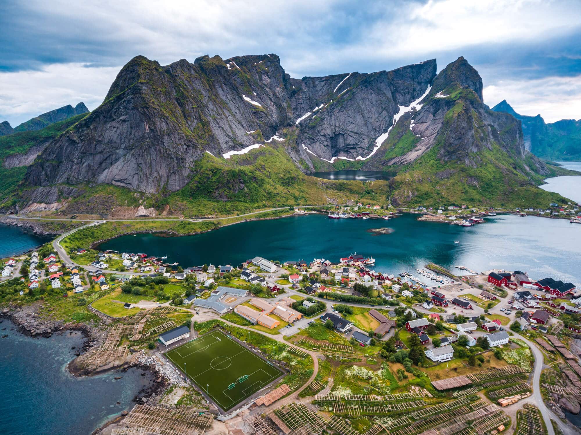 Top things to do in Norway - Reinebringen and soccer field in Reine, Lofoten