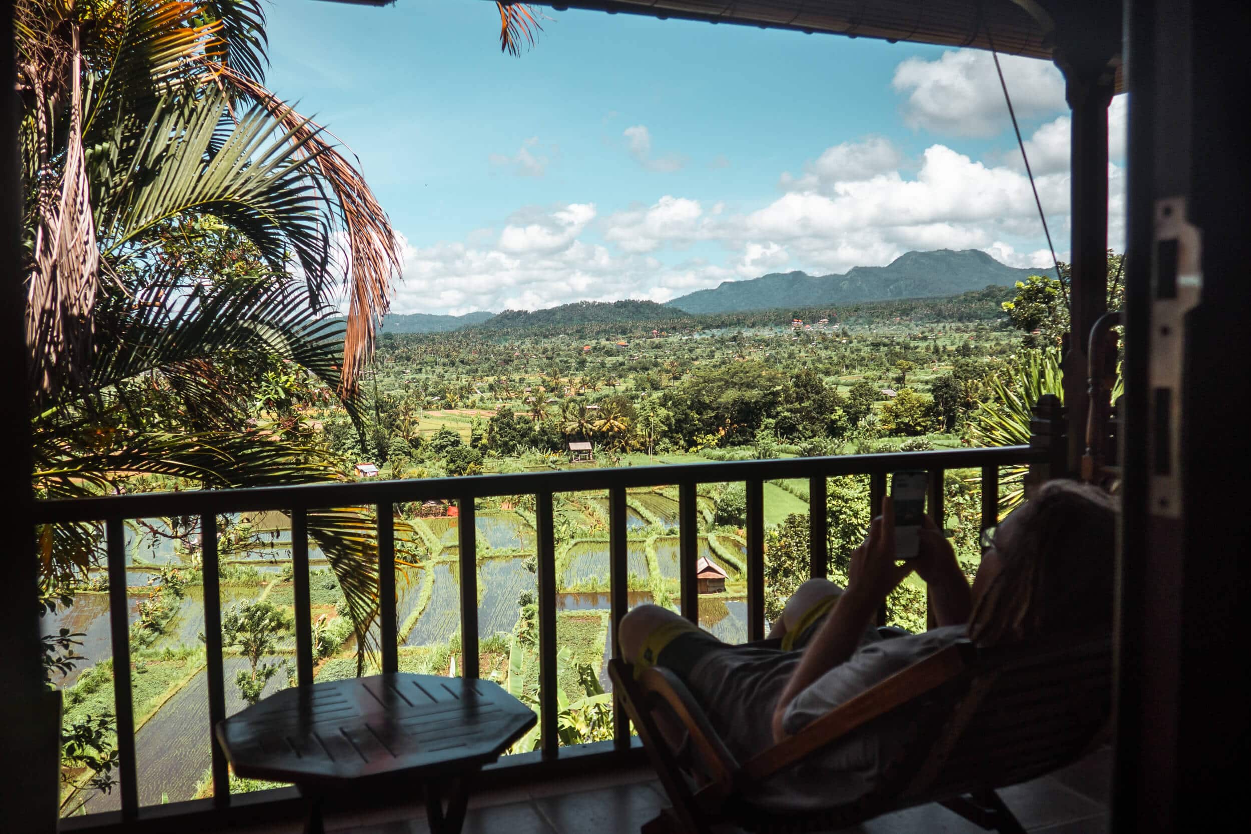 View from our very affordable room at Kubu Carik in East Bali - Bali budget breakdown
