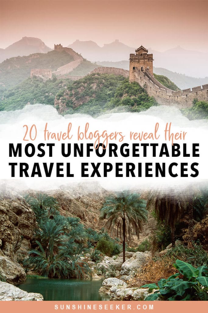 Discover 20 most unforgettable travel experiences. Travel bloggers reveal their favorite experiences in the world. From exploring lesser-known national parks to swimming in the wadis of Oman. Click through for 20 awesome bucket list ideas #travelinspo #oman #bali #bucketlist #cappadocia
