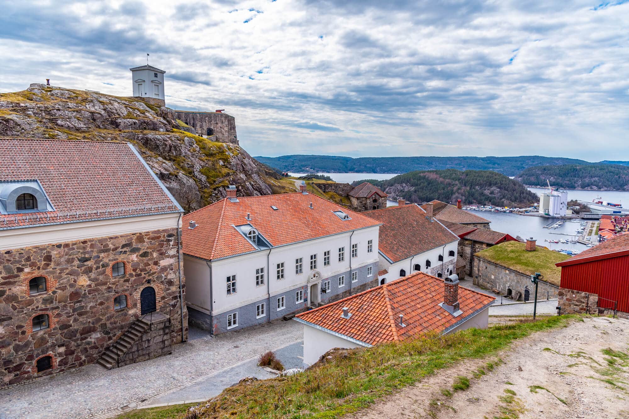 Inner courtyard of Fredriksten Fortress in Halden, Norway