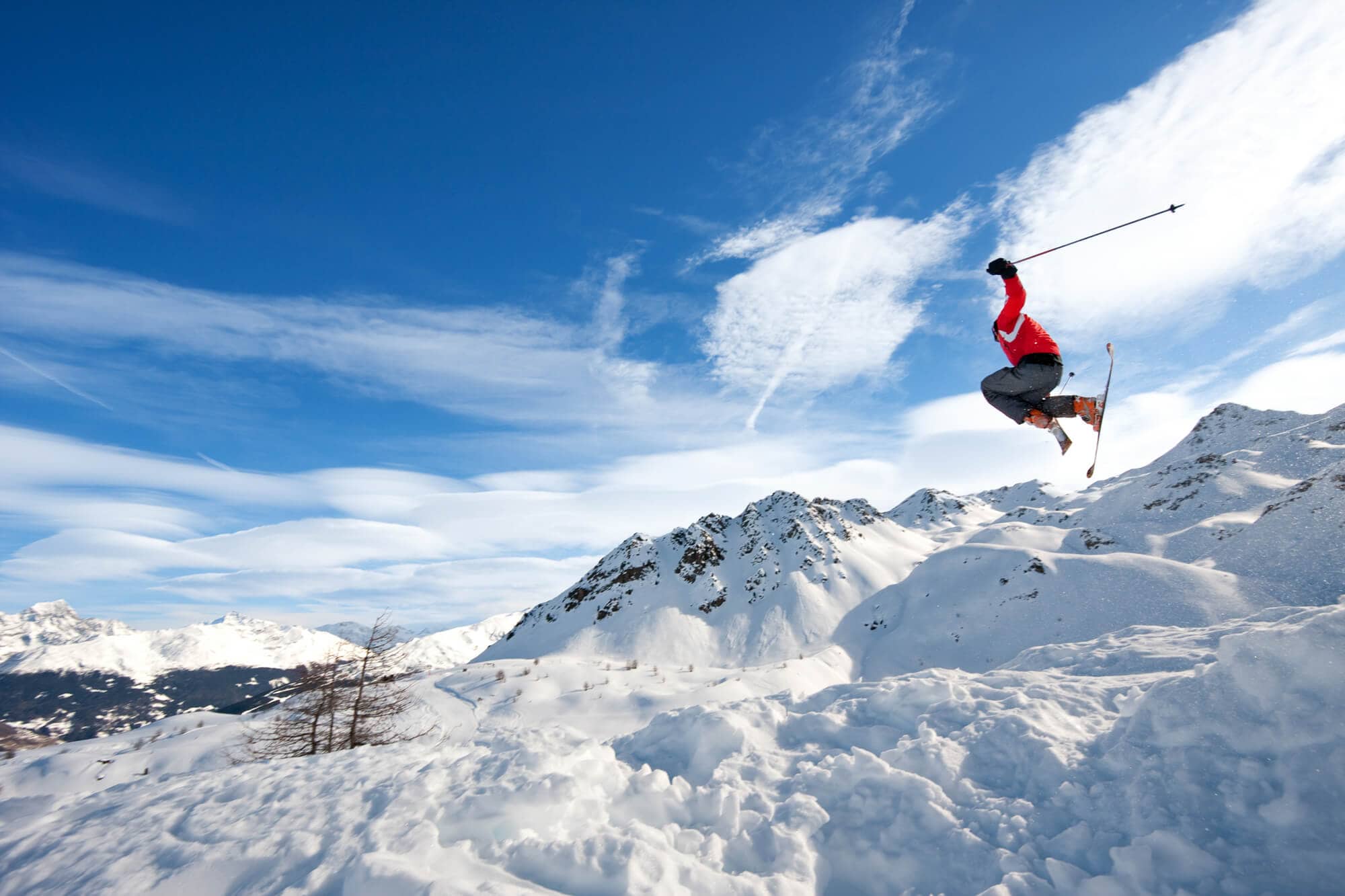 Norway fun fact, modern skiing was developed in Norway. Norwegian skier jumping on snow-clad mountain 