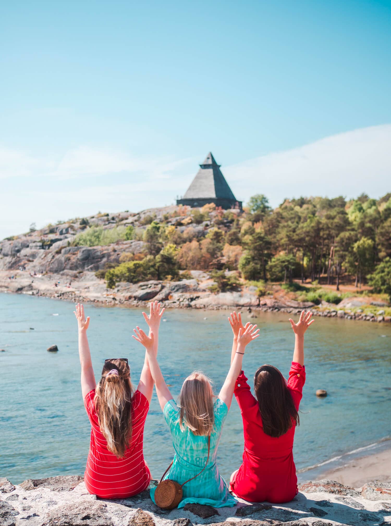 Feeling happy with my two sisters in one of Norway's most beautiful summer cities, Stavern
