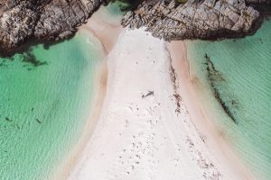 Aerial view of the gorgeous Åkrasanden on Karmøy, just south of Haugesund in Norway