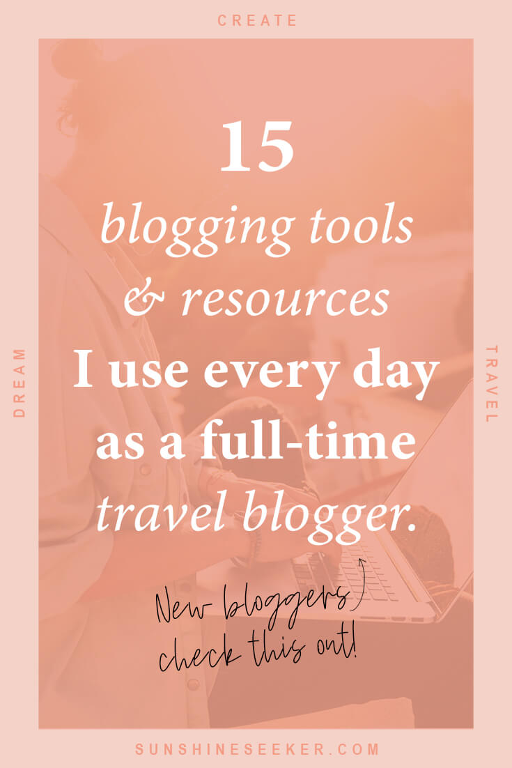 Click through for a list of the blogging tools and resources I use every day as a full-time travel blogger. These are some of the best tools out there to help you grow and monetize your blog! If you want to take your blog full time and don't know what tools to invest in, you should definitely check this out I Best blogging tools I How to monetize your blog I Grow your blog traffic I Best blogging courses