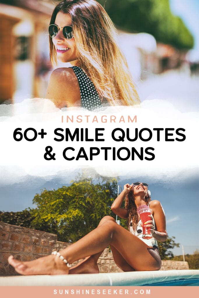 Looking for smile captions for your next Instagram post? I've compiled a list of "ready to post" captions and inspirational smile quotes to make it easier for you I Instagram captions I Social Media I Smiling Quotes