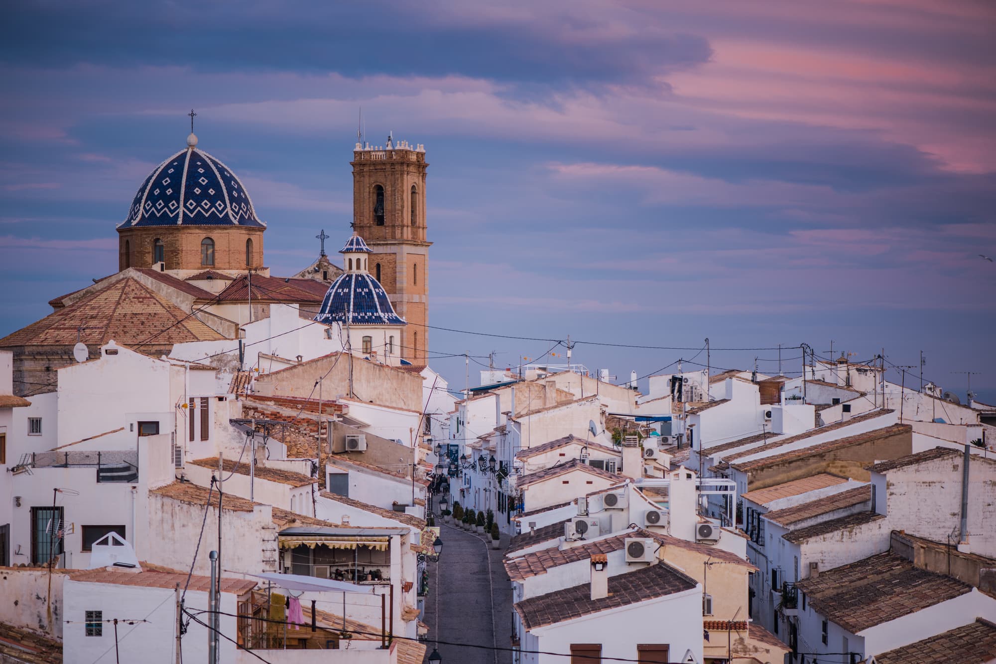 White houses in Altea, one of the most beautiful towns in Spain - The Ultimate Spain Bucket List