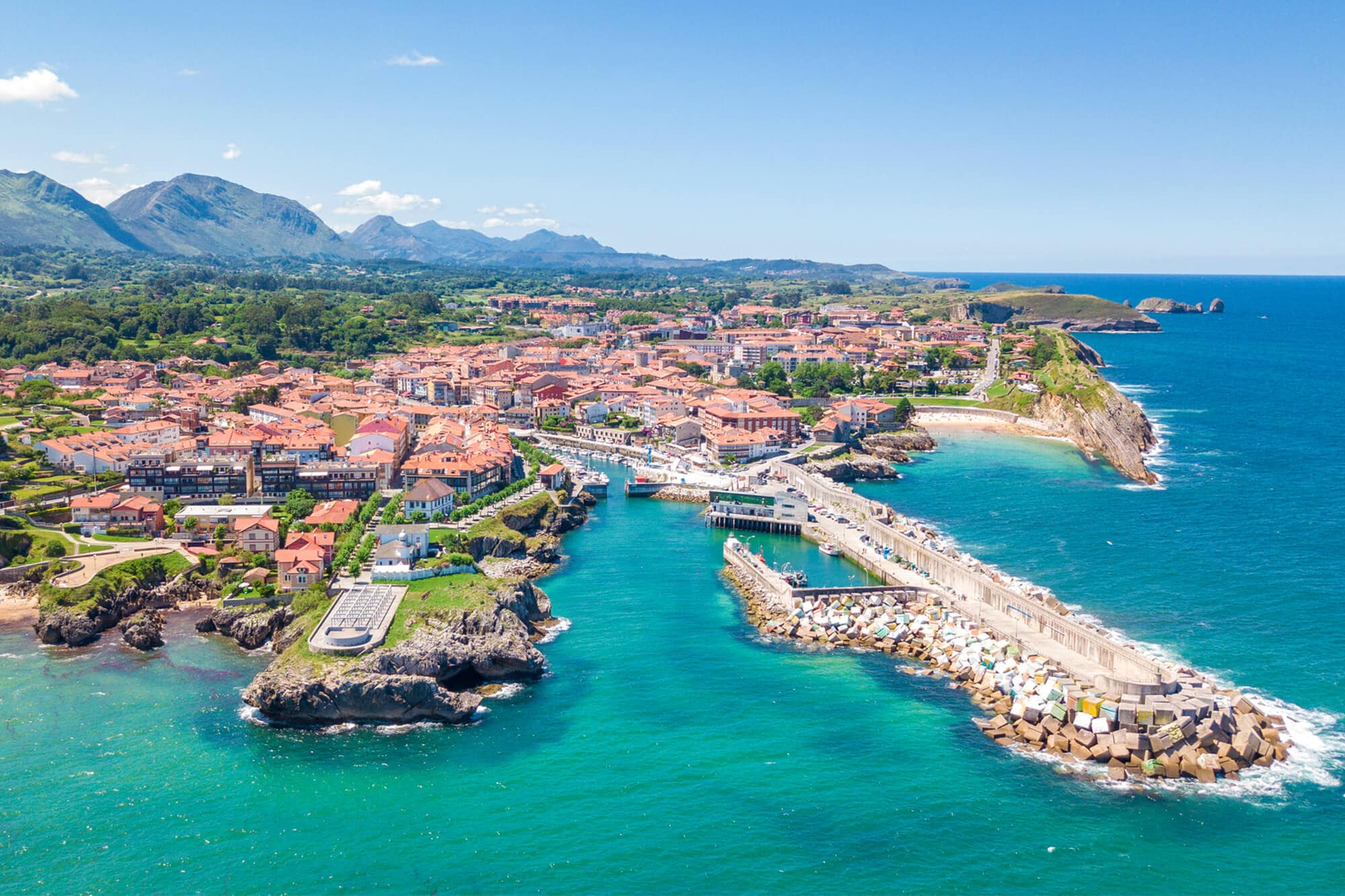 The colorful and charming Llanes fishing village seen from above - The Ultimate Spain Bucket List