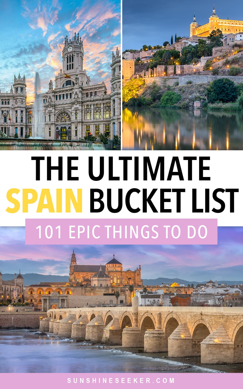 The Ultimate Spain Bucket List. From Cordoba to Barcelona and Murcia to the Cíes Islands - Here are 101+ of the top things to do and places to see in Spain I Spain Travel I Top things to do in Spain