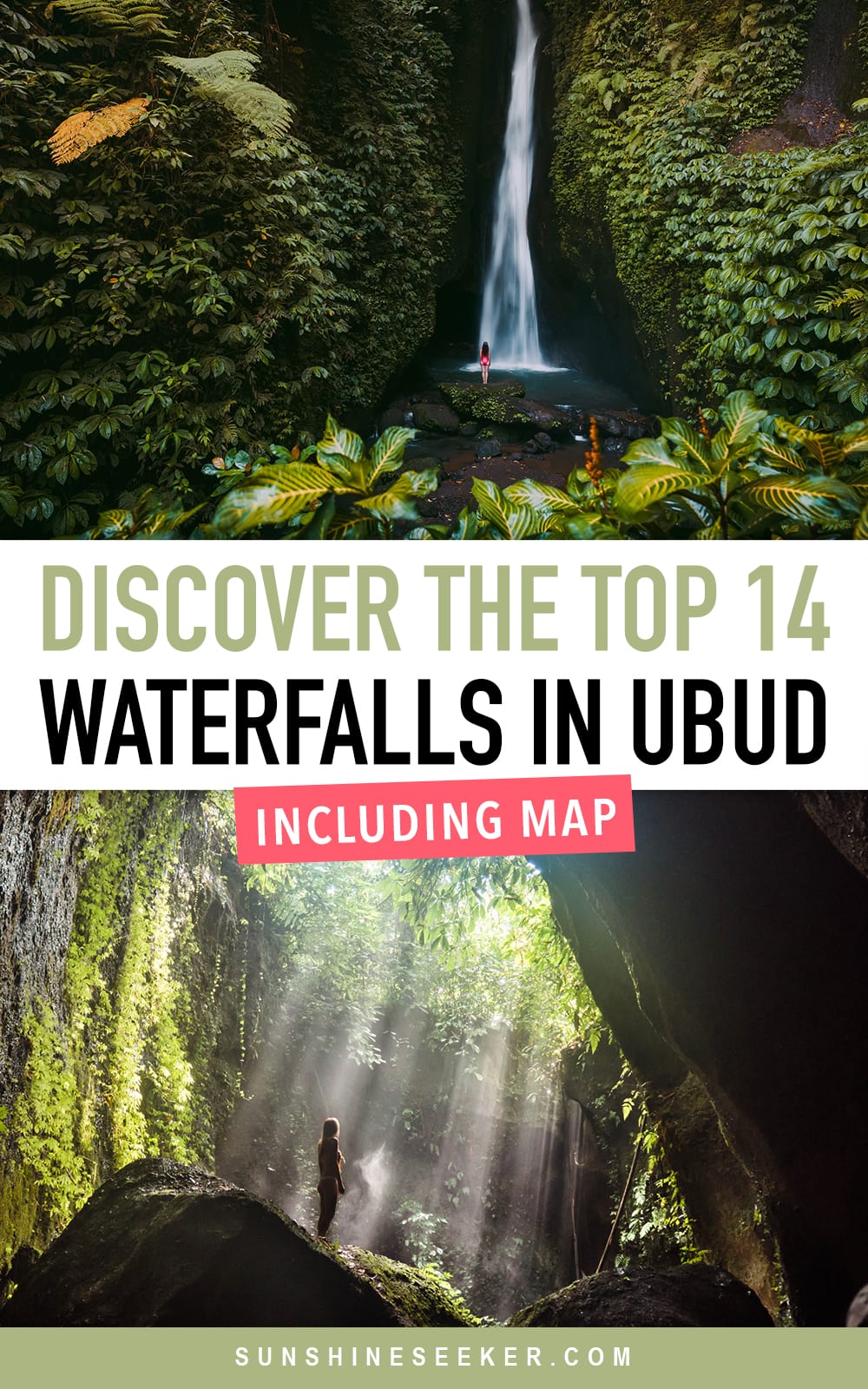 Discover 14 of the most beautiful waterfalls in and around Ubud, Bali! From Tukad Cepung and Leke Leke to a few hidden gems I bet you haven't even heard of. These are all the best waterfalls in Ubud.