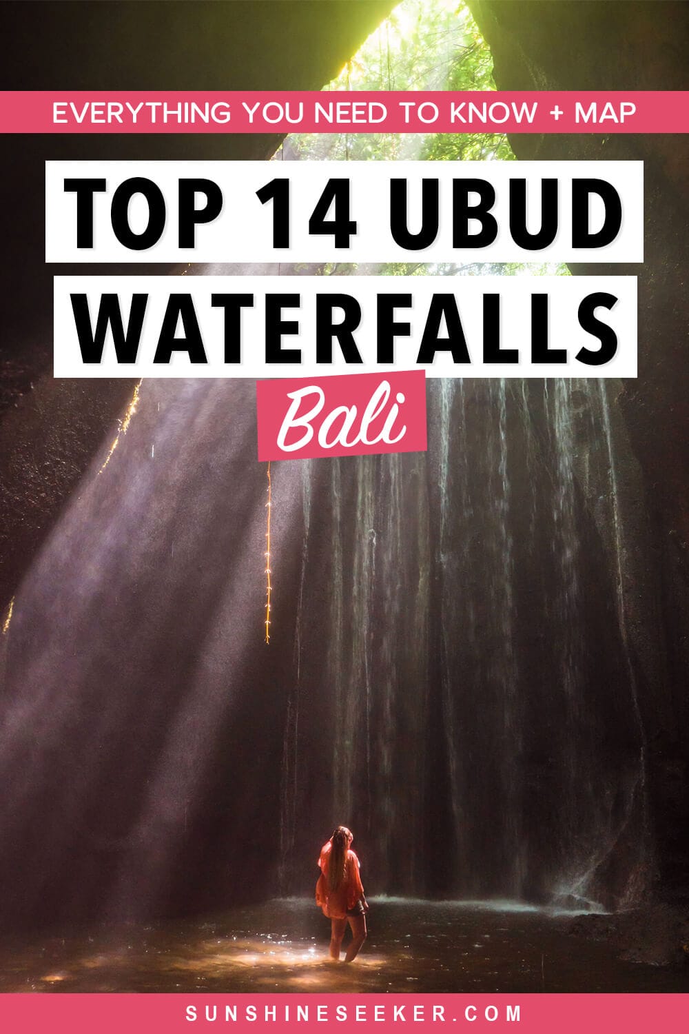 Discover 14 of the most beautiful waterfalls in and around Ubud, Bali! From Tukad Cepung and Leke Leke to a few hidden gems I bet you haven't even heard of. These are all the best waterfalls in Ubud.