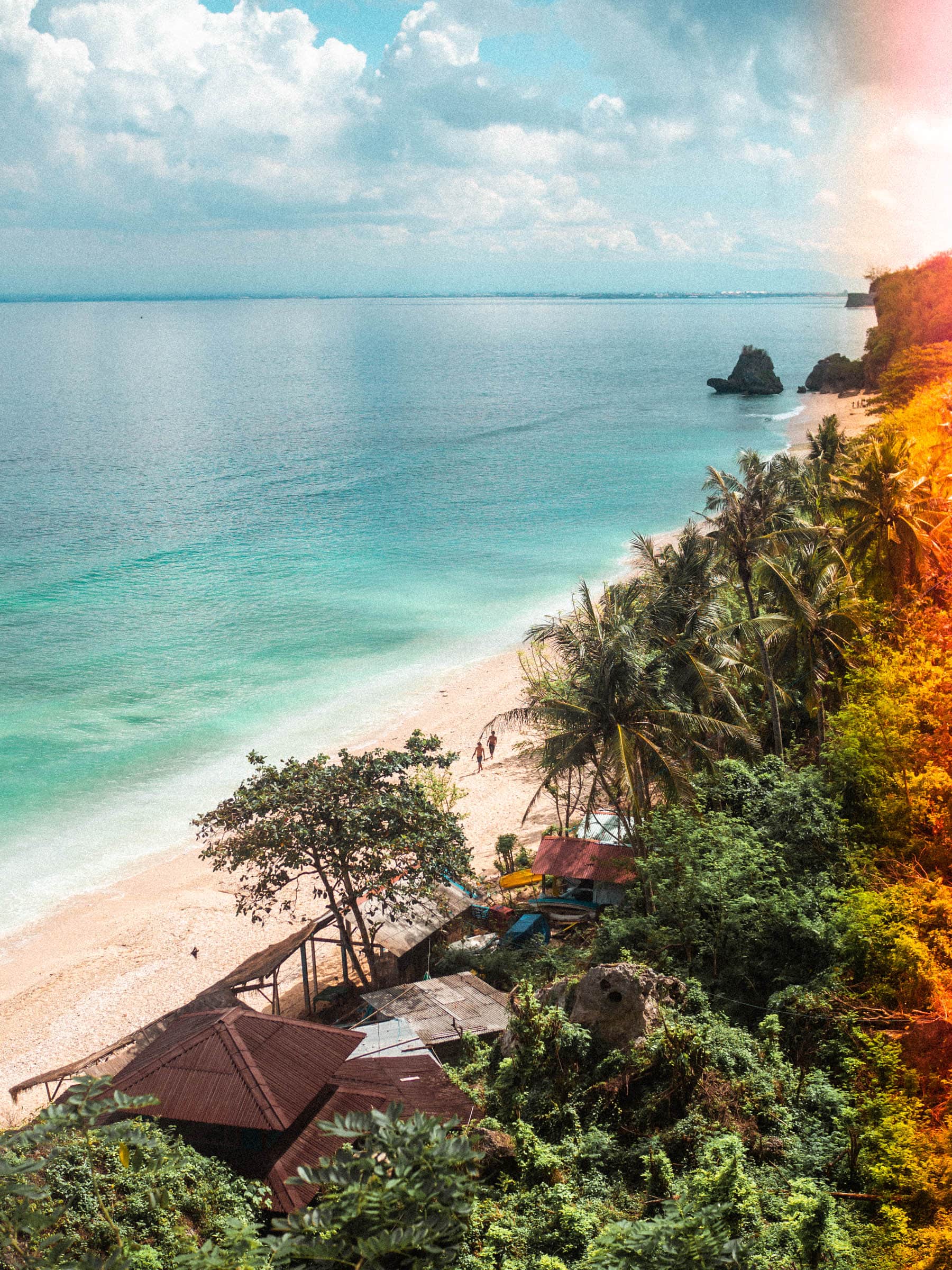 Discover the best Bali captions and quotes for Instagram - View of the beautiful Padang Padang (Thomas Beach)