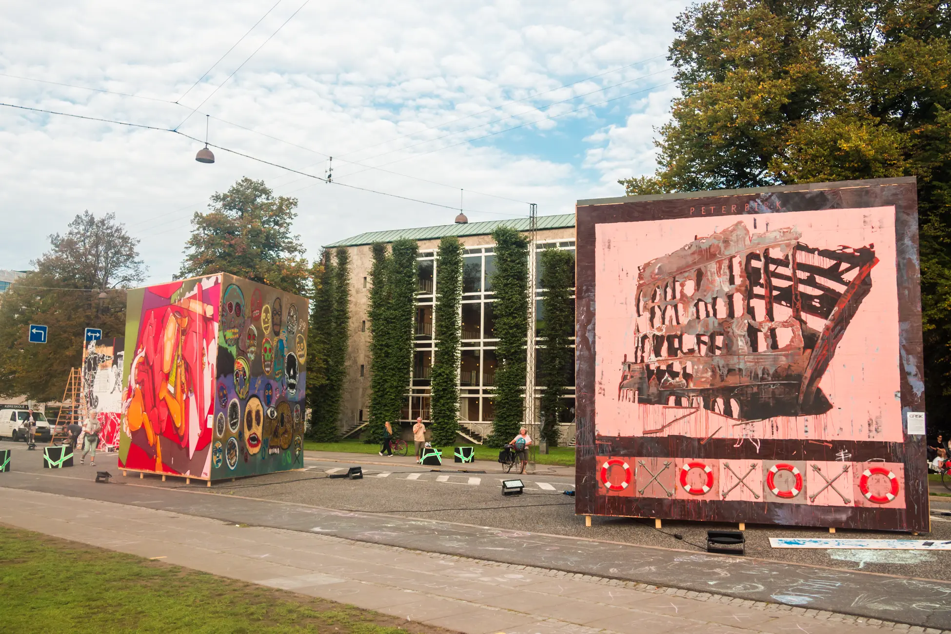 Two graffiti walls during the Aarhus Festival in Denmark.