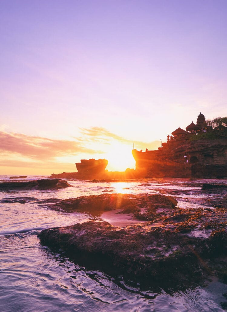 Sunset over Tanah Lot Temple - 13 things not to do in Bali