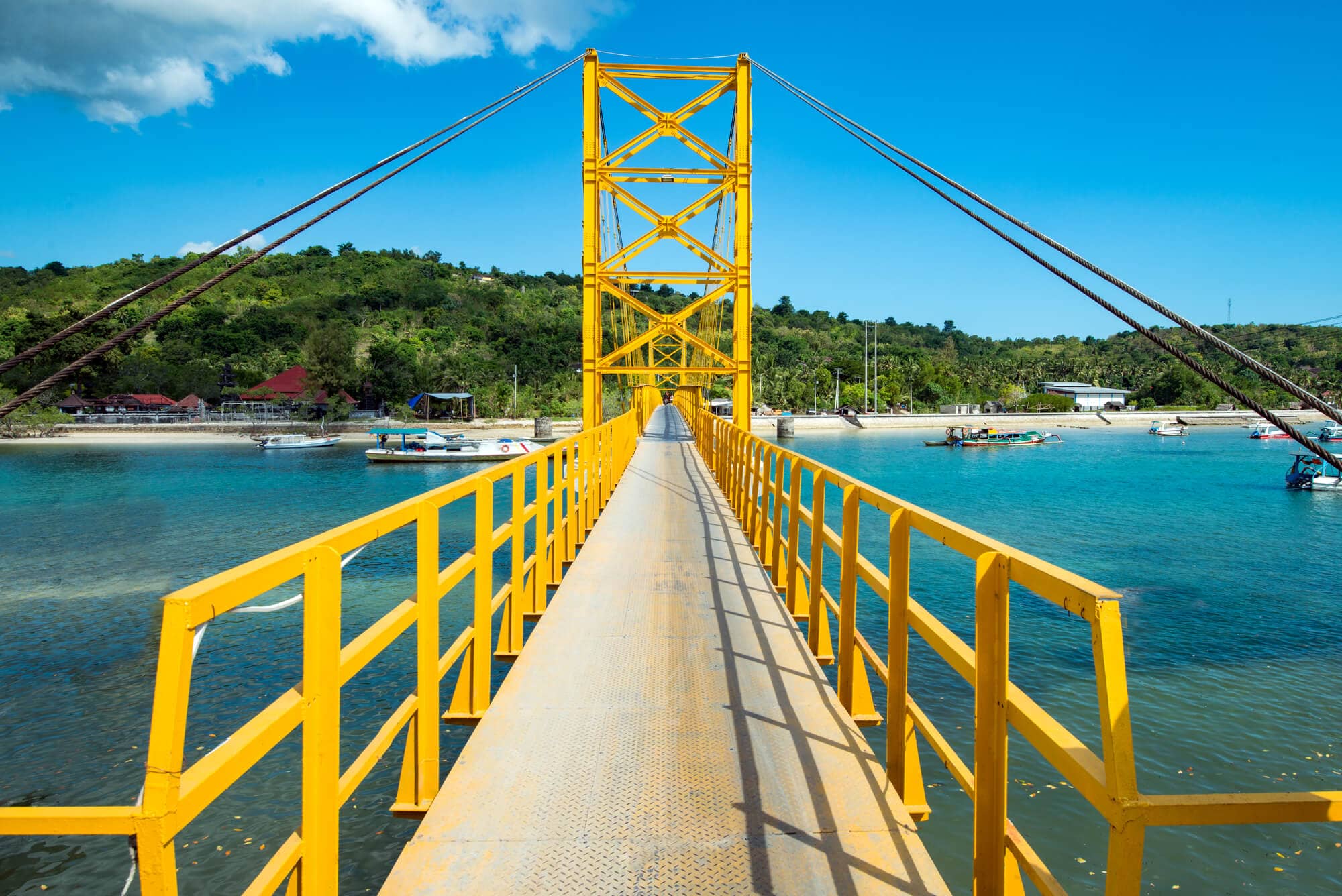 View of the new Yellow Bridge connecting Nusa Lembongan to Nusa Ceningan