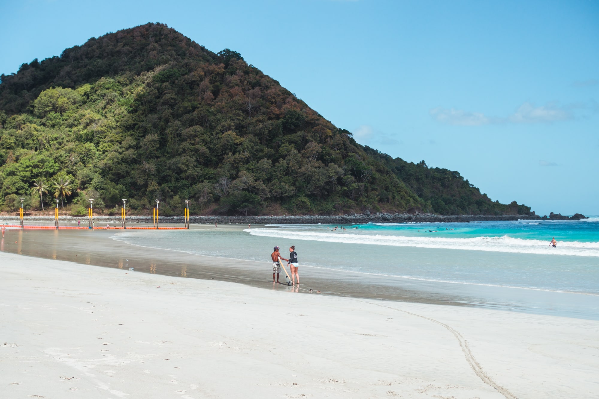 Learning to surf at Selong Belanak Beach, Kuta, Lombok