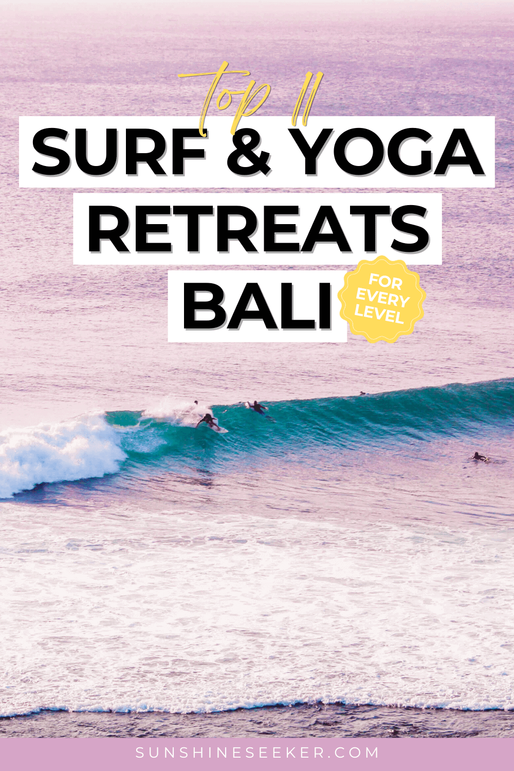 Are you looking for the best surf and yoga retreats in Bali? I have compiled a list of surf and yoga retreats and camps in Bali that caters to every level - from beginner to advanced. Bali truly is the perfect place to learn to surf and practice yoga!