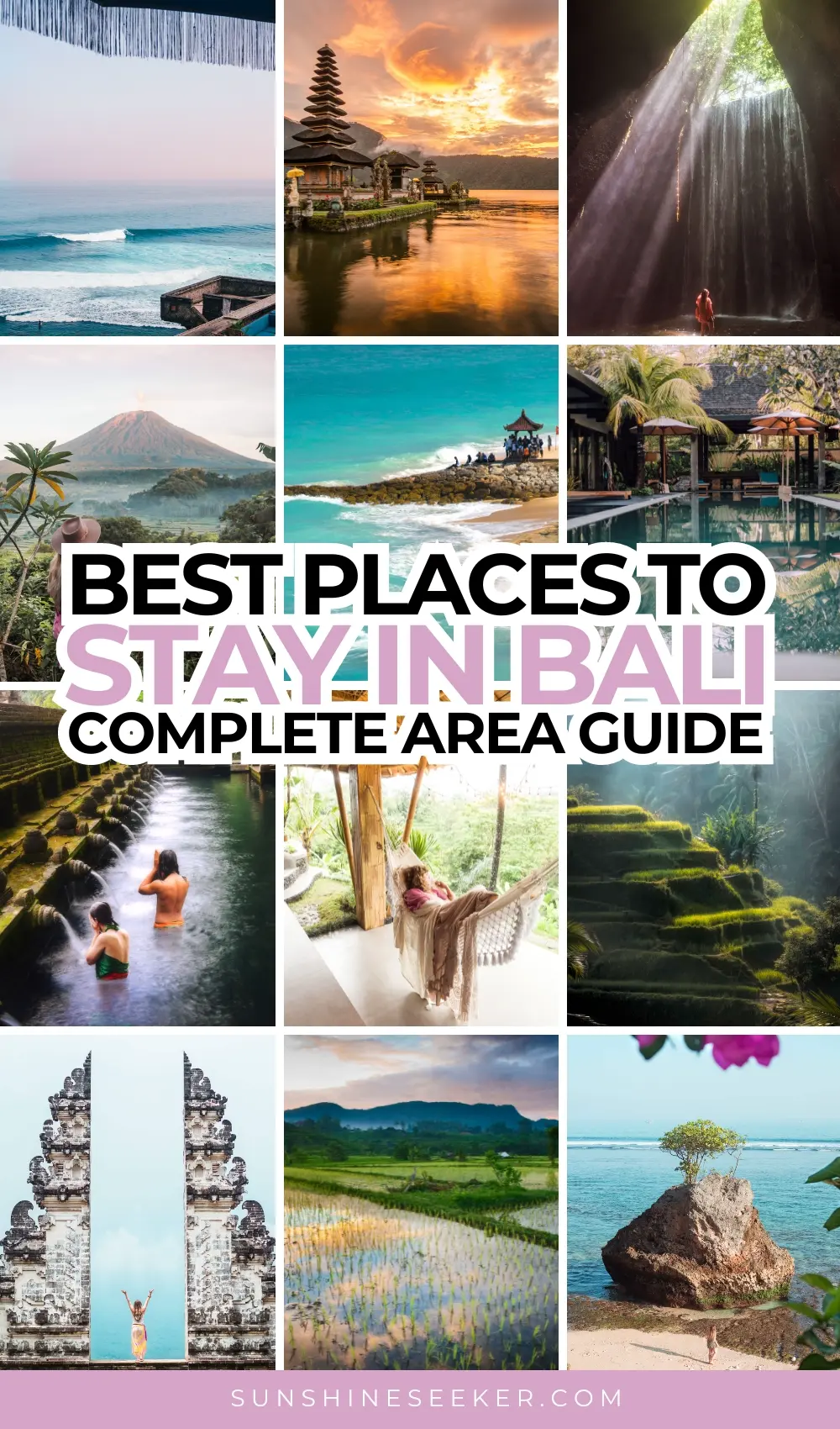 Are you having trouble deciding on which areas to include in your Bali itinerary? Then you should check out this complete island area guide! Get a quick overview of Uluwatu, Ubud, Amed, Canggu, Seminyak, Jimbaran + many more.