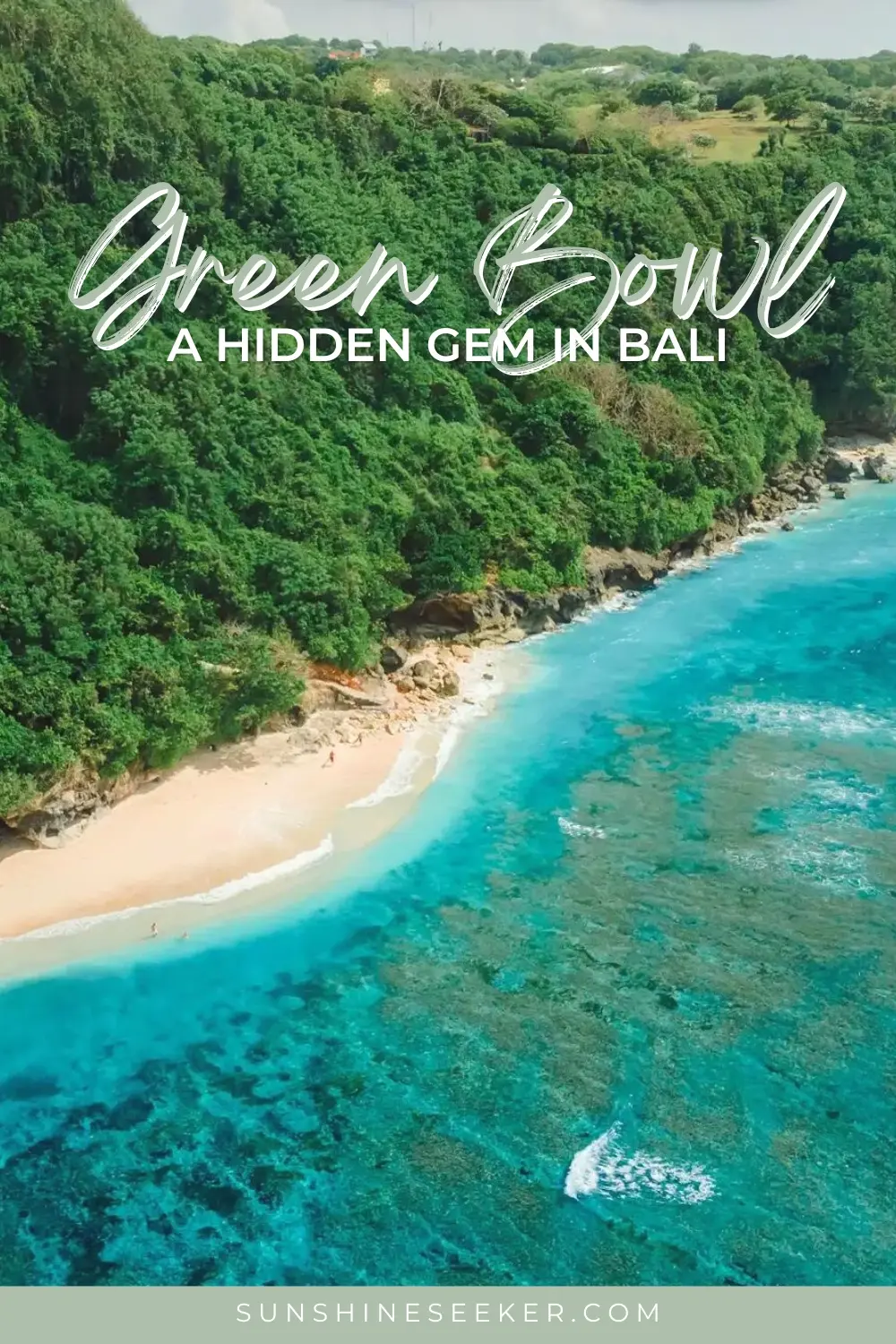 Don't miss Green Bowl Beach while in Bali. It is one of the best surf spots in Uluwatu and a great spot for photos. Click through for a complete guide on how to get to Green Bowl Beach, the best time to visit and what to expect.