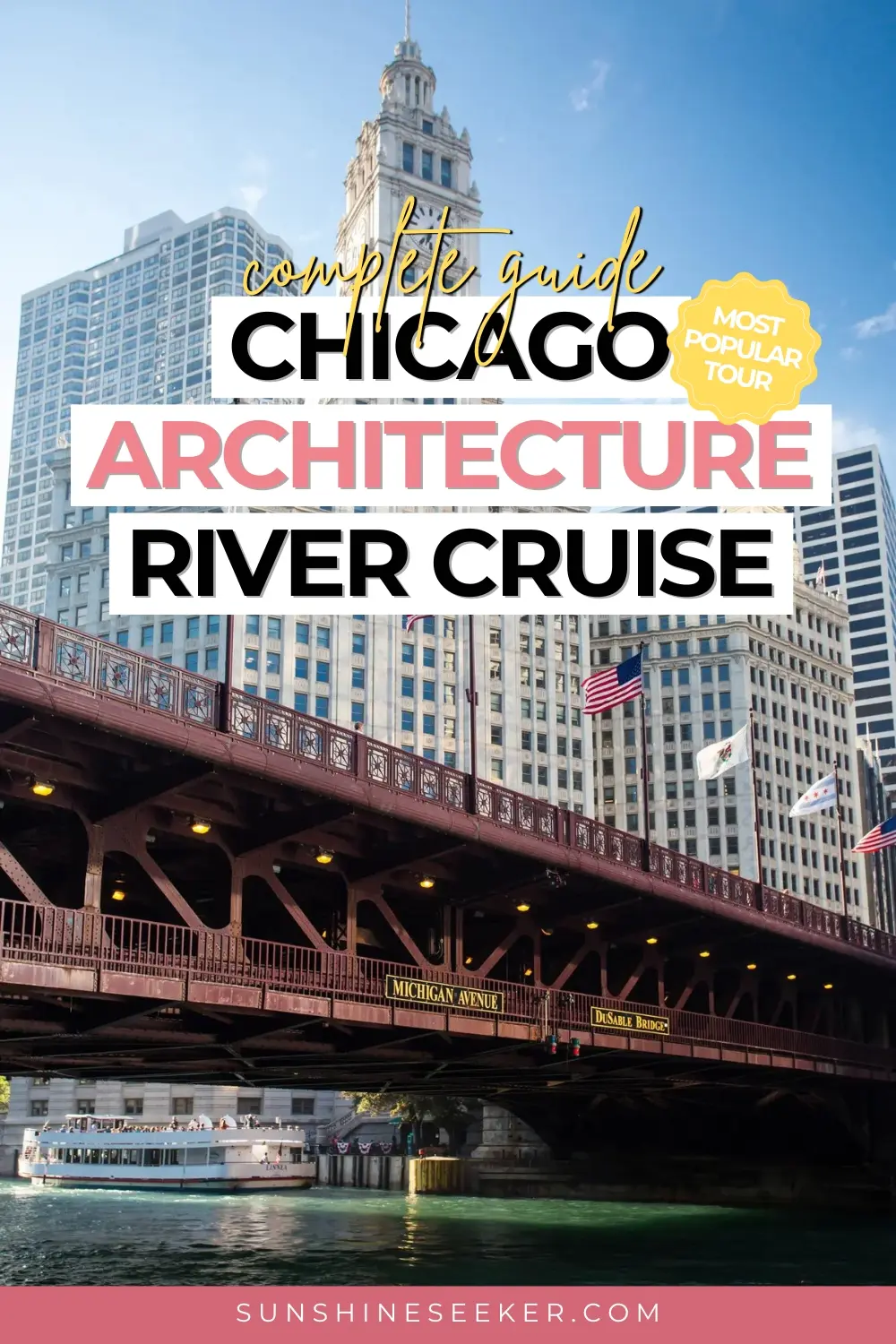 Don't miss this architectural river cruise while in Chicago. It was my favorite tour in Chicago. Learn about the Windy City's beautiful architecture and see it all from a unique perspective. Best Chicago tour. Best Chicago River Cruise.