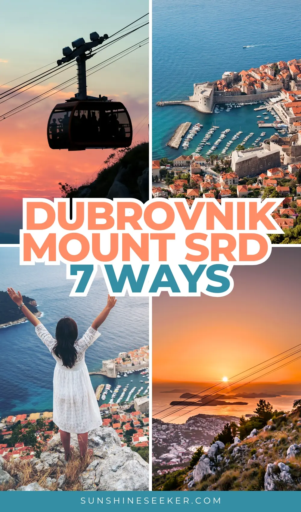 Are you wondering how to get to Mount Srd viewpoint in Dubrovnik. the best Dubrovnik sunset view. Click through for a complete guide to all 7 transportation options. Hike, Dubrovnik Cable Car, drive, take the bus or join a guided tour. This is one of the best things to do in Dubrovnik.